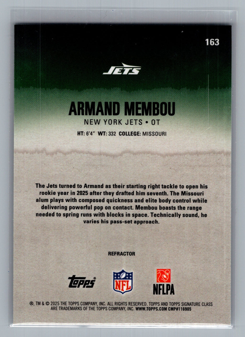 2025 Topps Signature Class #163 Armand Membou Chrome