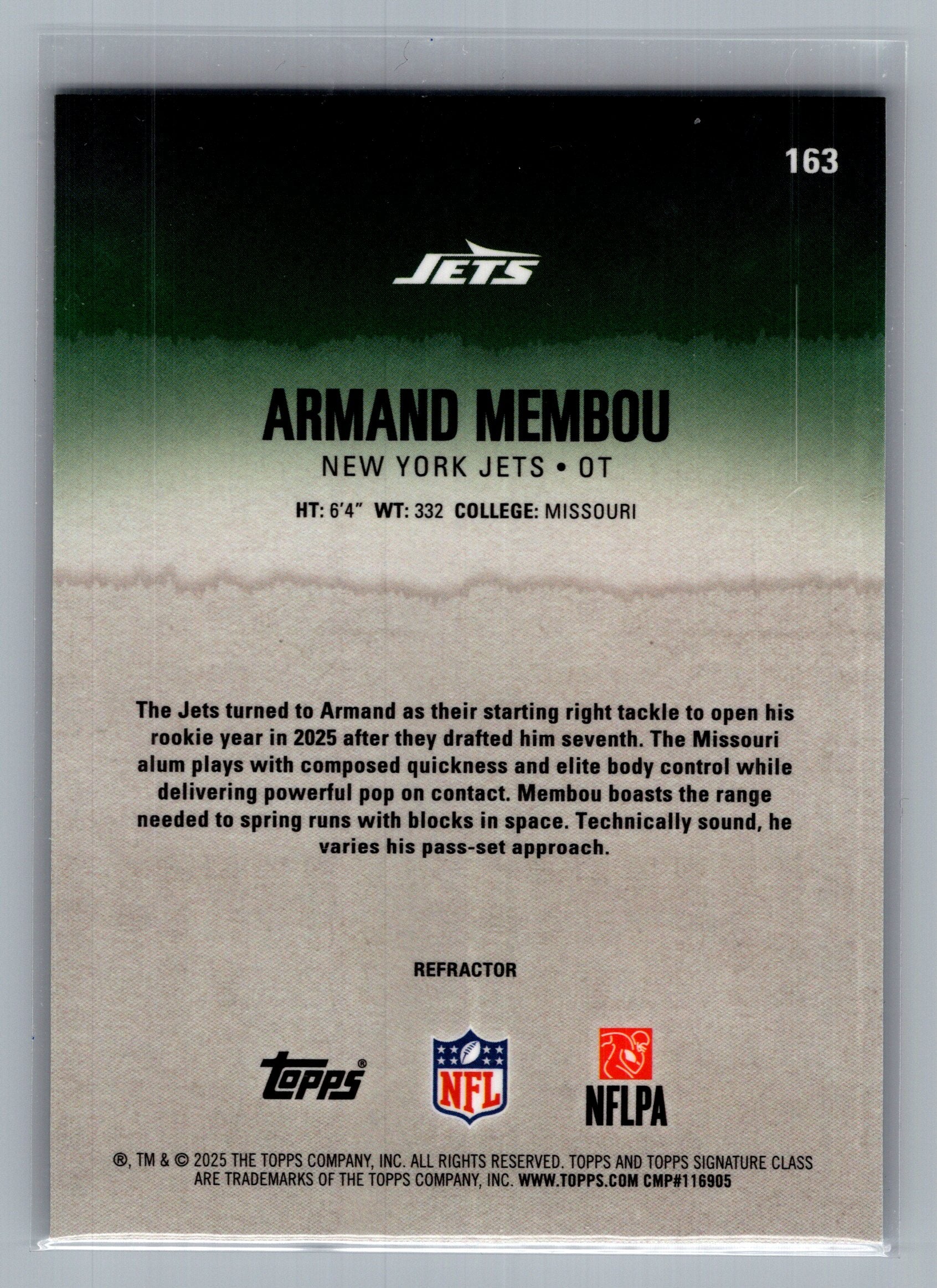 2025 Topps Signature Class #163 Armand Membou Chrome