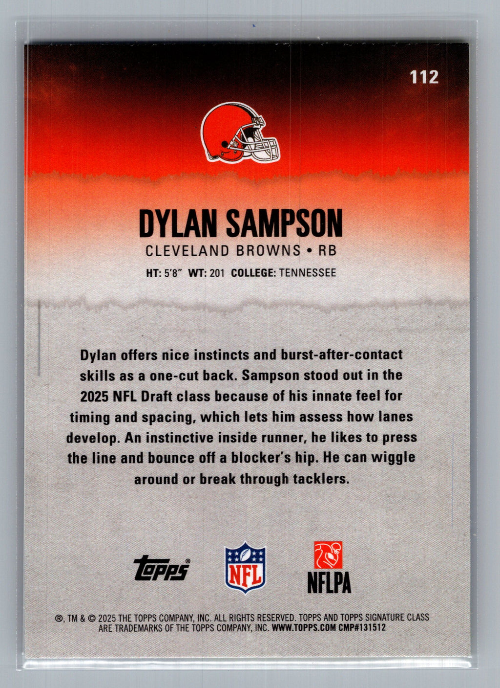 2025 Topps Signature Class #112 Dylan Sampson Blue & Yellow