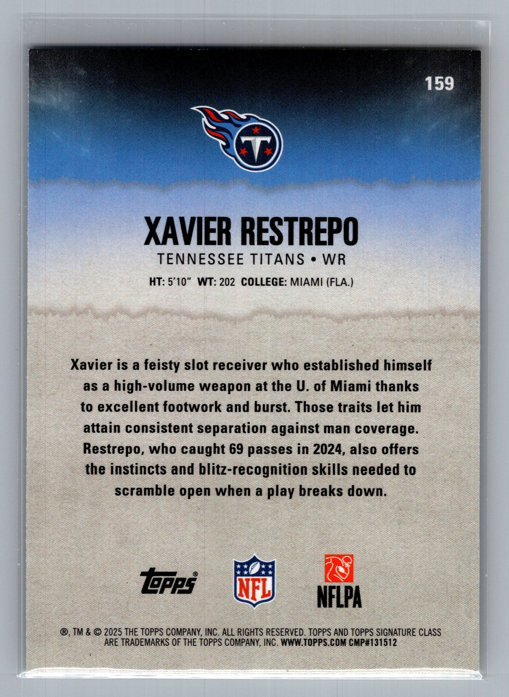 2025 Topps Signature Class #159 Xavier Restrepo Blue & Yellow