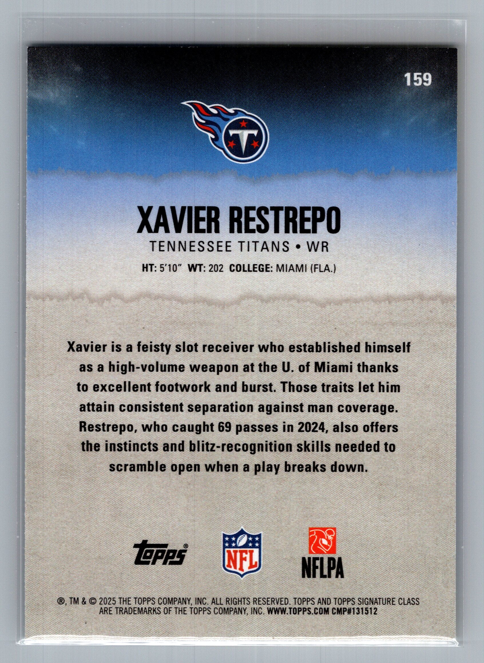 2025 Topps Signature Class #159 Xavier Restrepo Blue & Yellow
