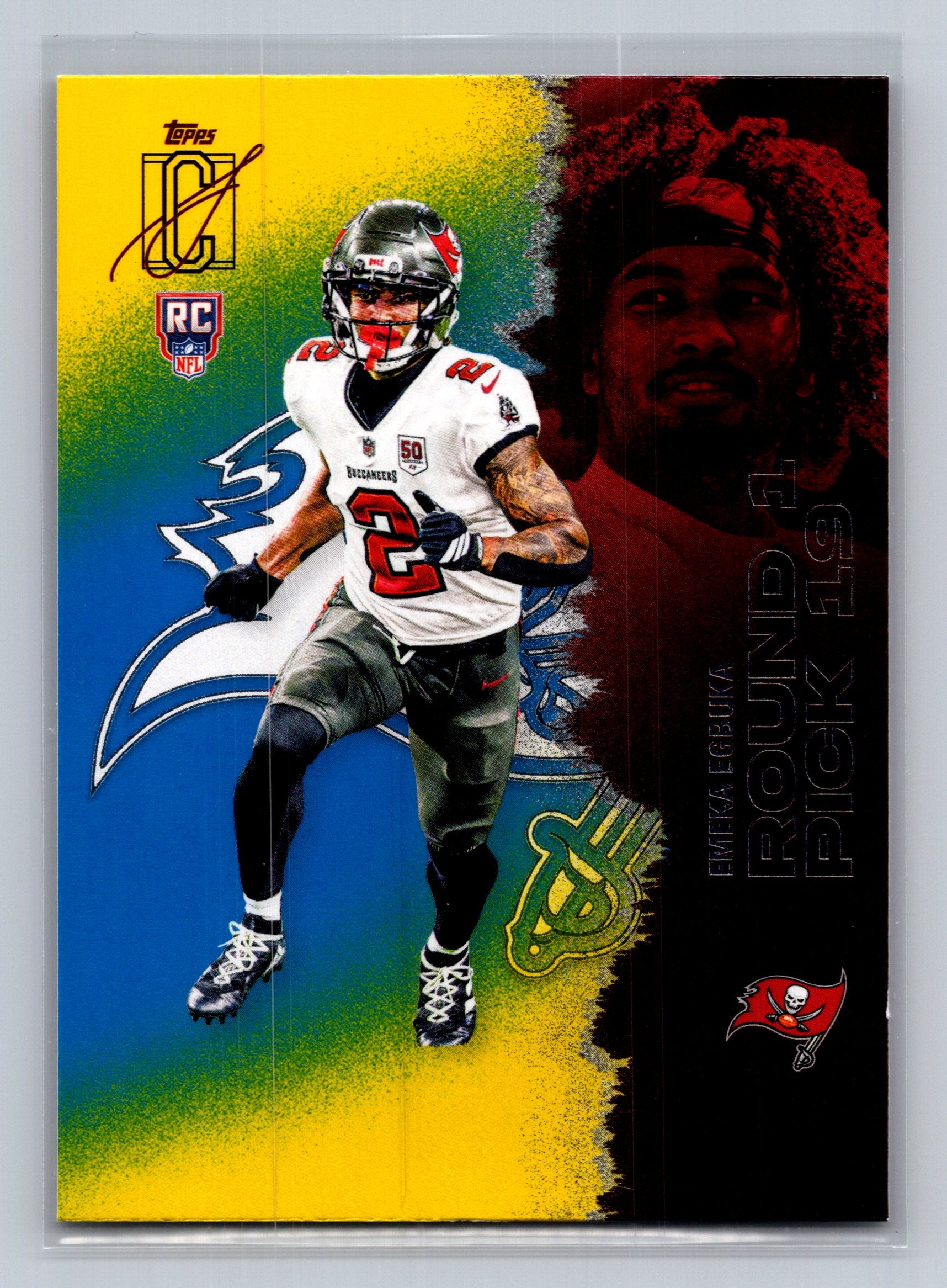 2025 Topps Signature Class #105 Emeka Egbuka Blue & Yellow