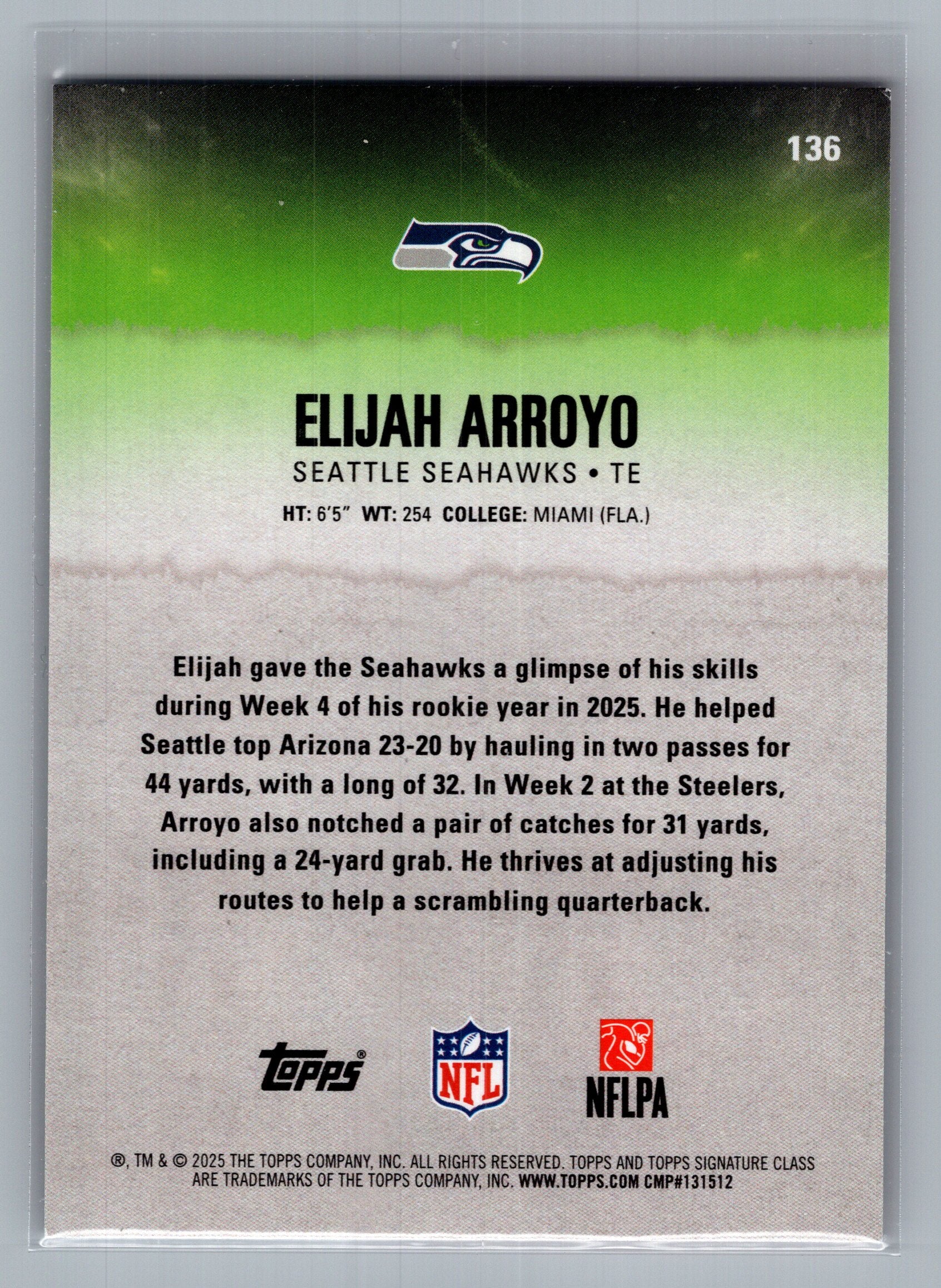 2025 Topps Signature Class #136 Elijah Arroyo Red & Black