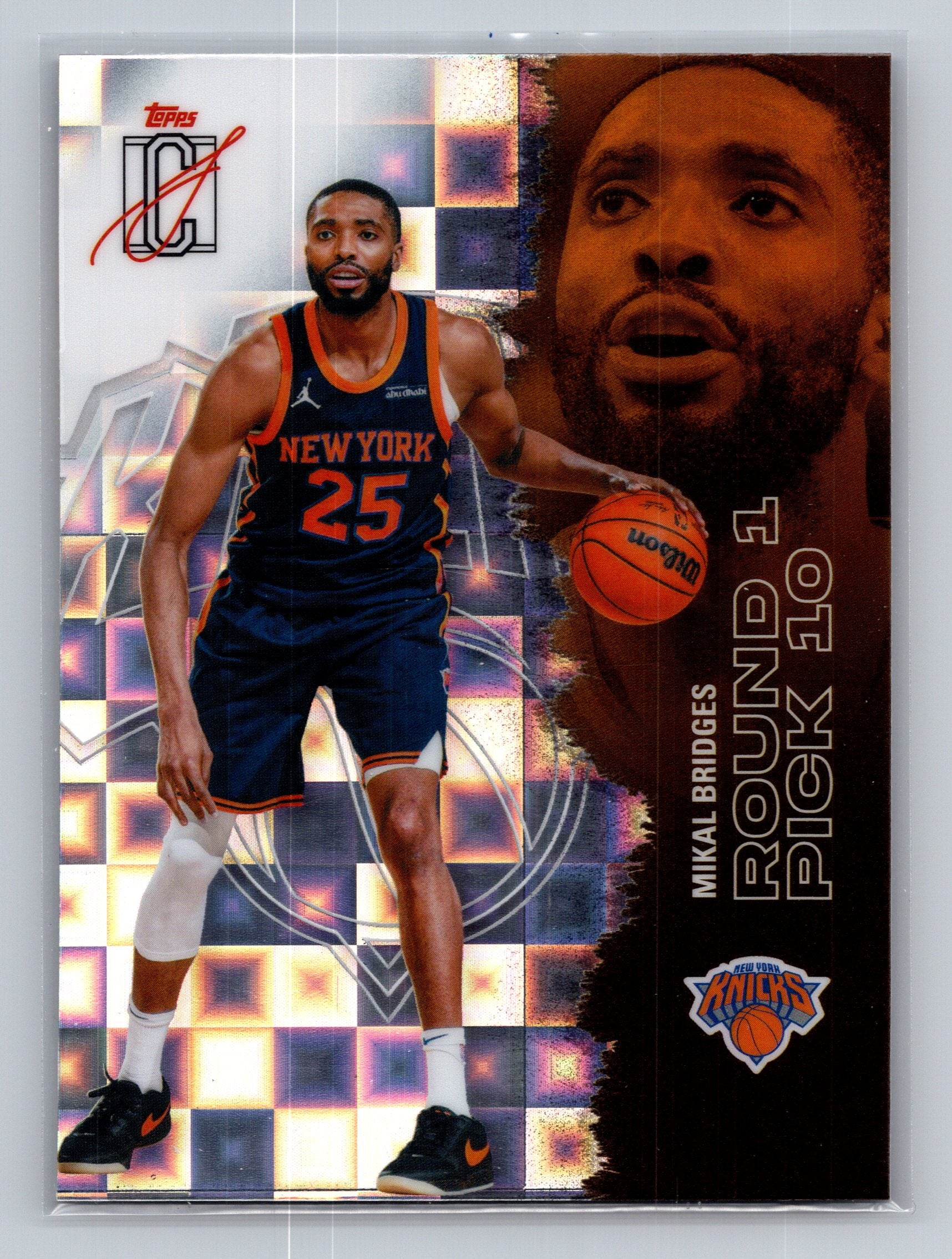 2025-26 Topps Signature Class #84 Mikal Bridges Chrome Pandora Refractors