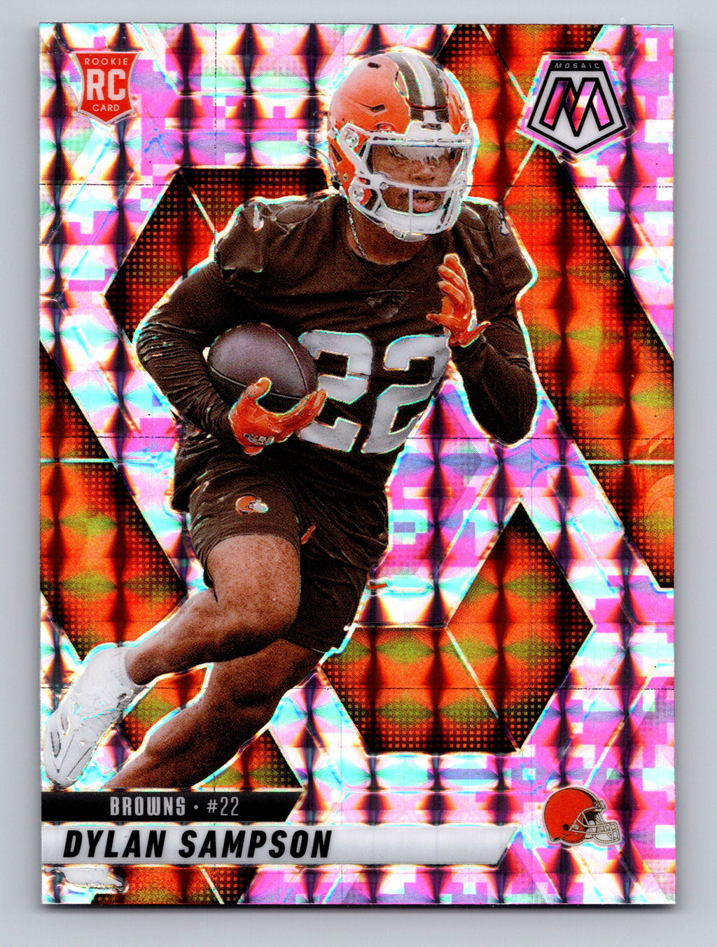 2025 Panini Mosaic #355 Dylan Sampson Mosaic Camo Pink