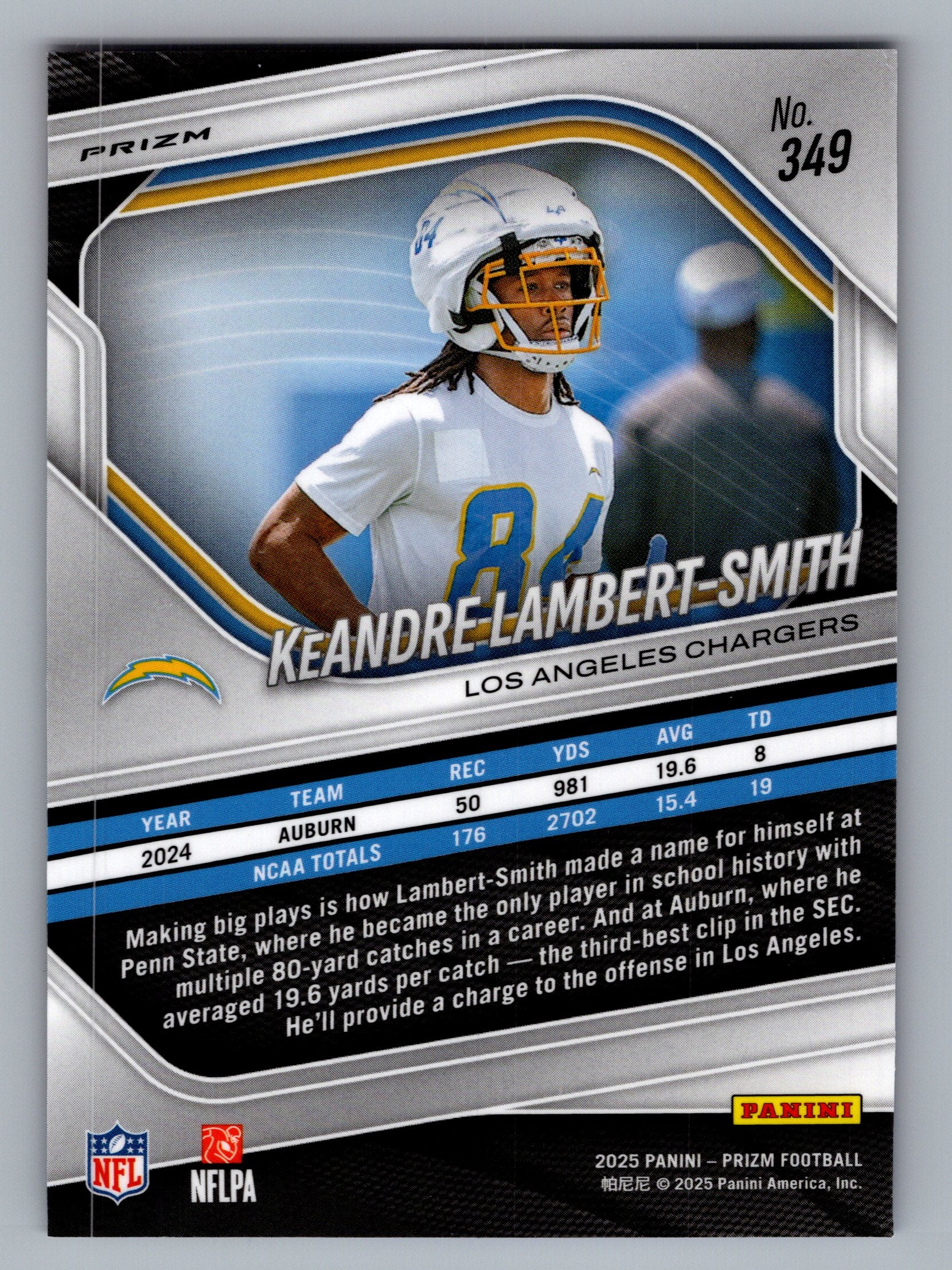2025 Panini Prizm #349 KeAndre Lambert-Smith Red White and Blue