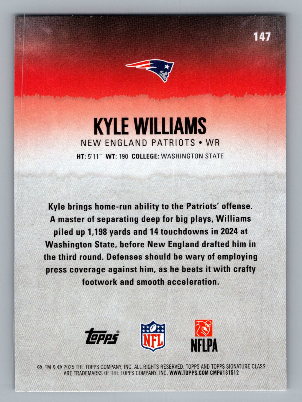 2025 Topps Signature Class #147 Kyle Williams