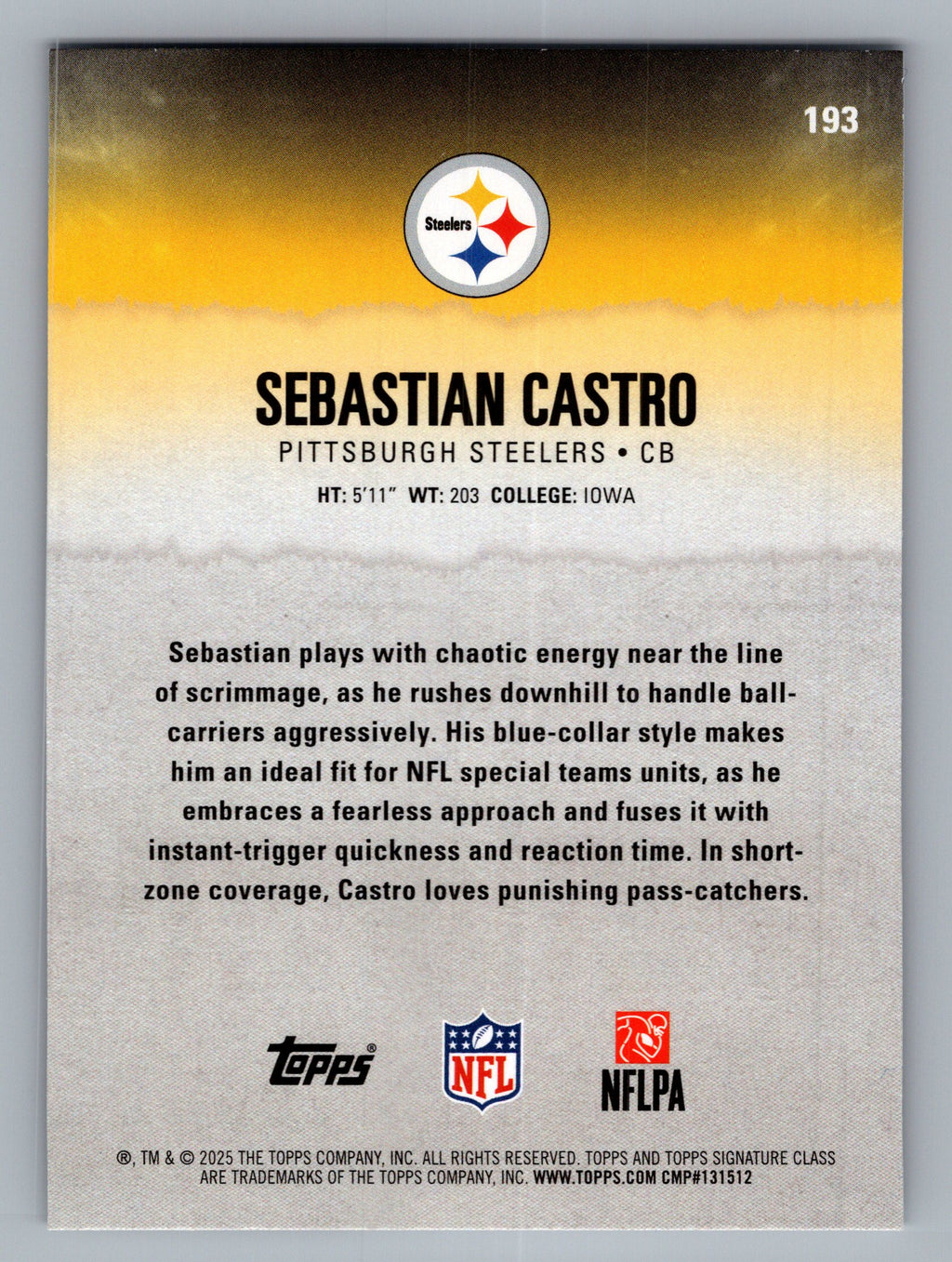 2025 Topps Signature Class #193 Sebastian Castro