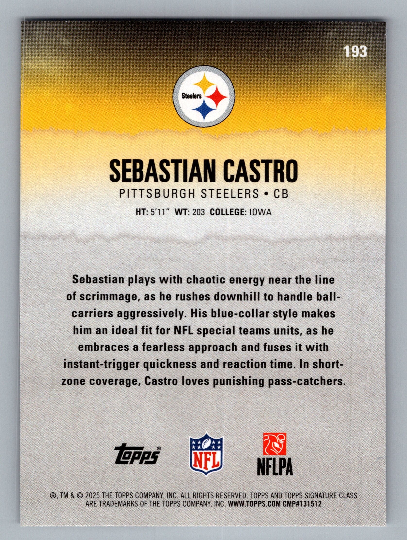 2025 Topps Signature Class #193 Sebastian Castro