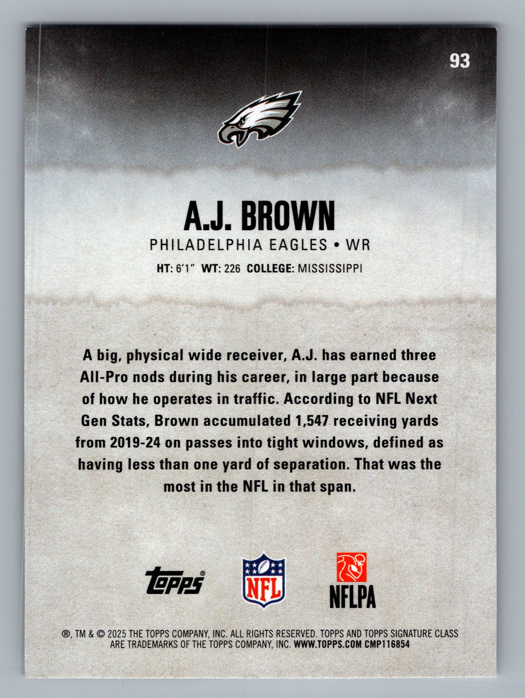 2025 Topps Signature Class #93 A.J. Brown