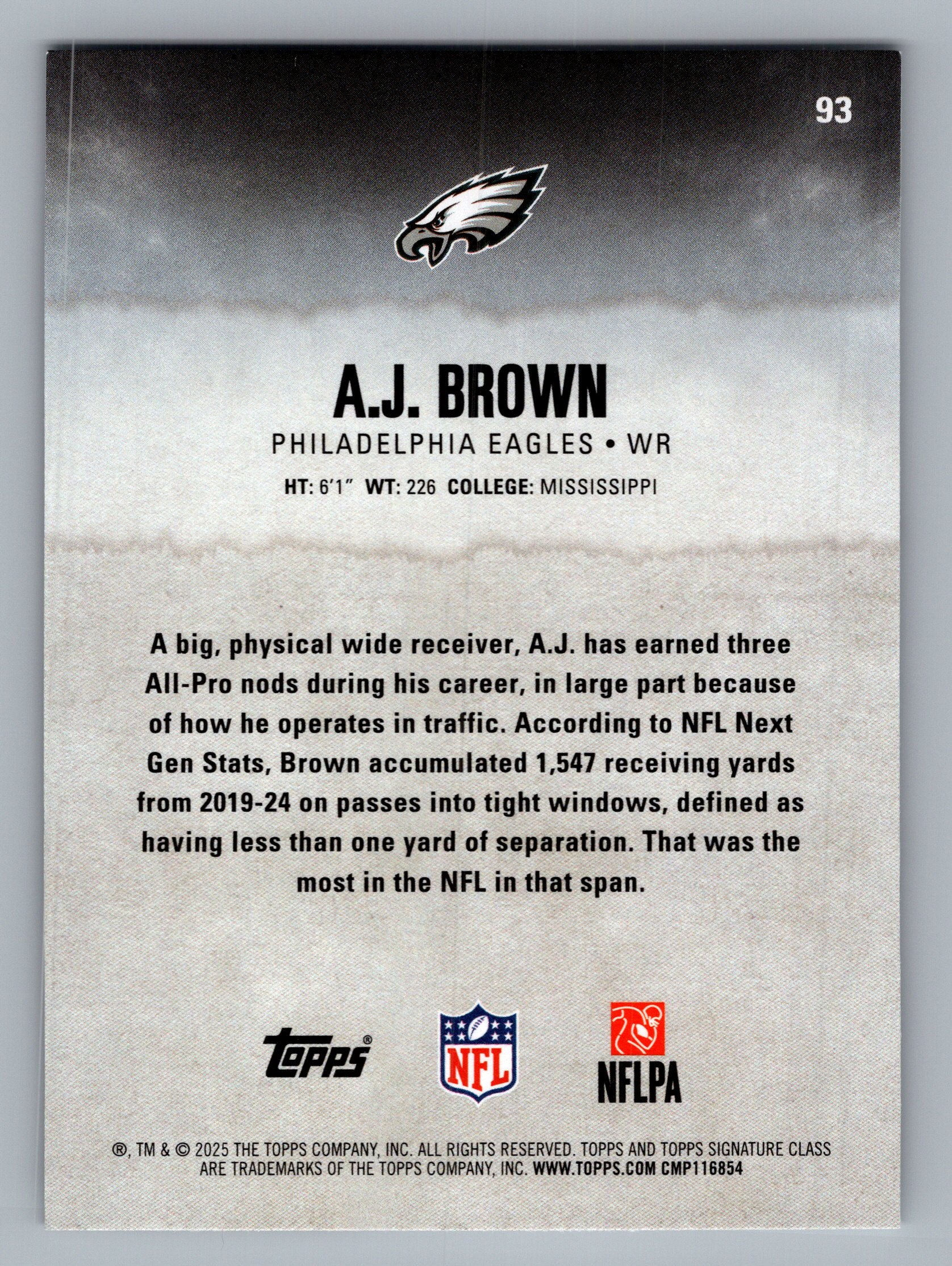 2025 Topps Signature Class #93 A.J. Brown