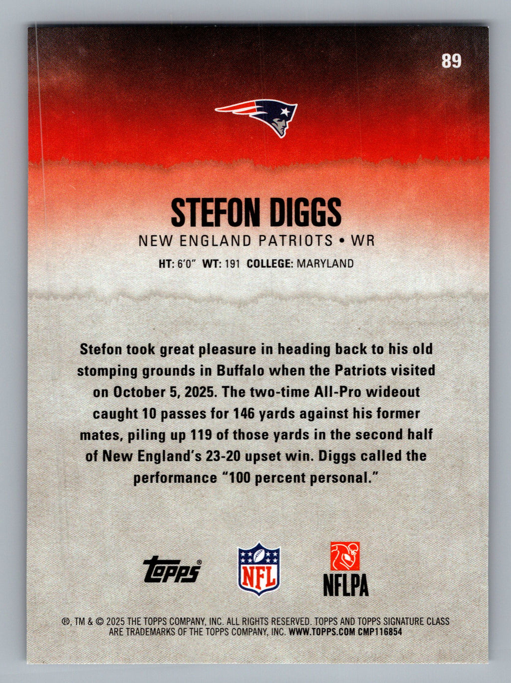 2025 Topps Signature Class #89 Stefon Diggs