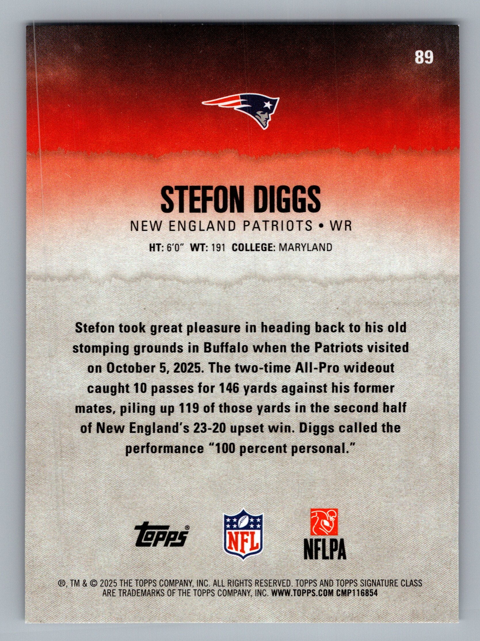 2025 Topps Signature Class #89 Stefon Diggs