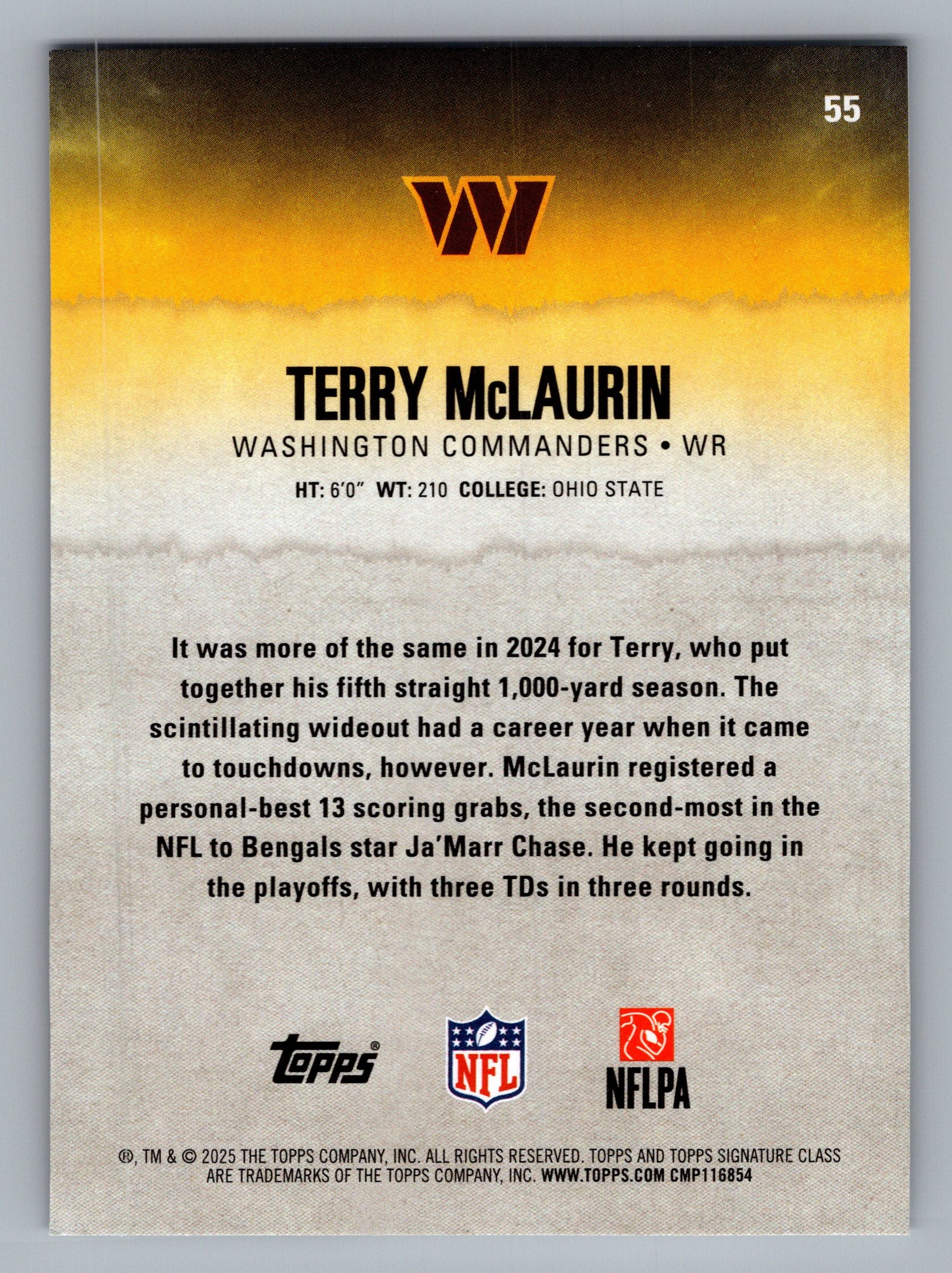 2025 Topps Signature Class #55 Terry McLaurin