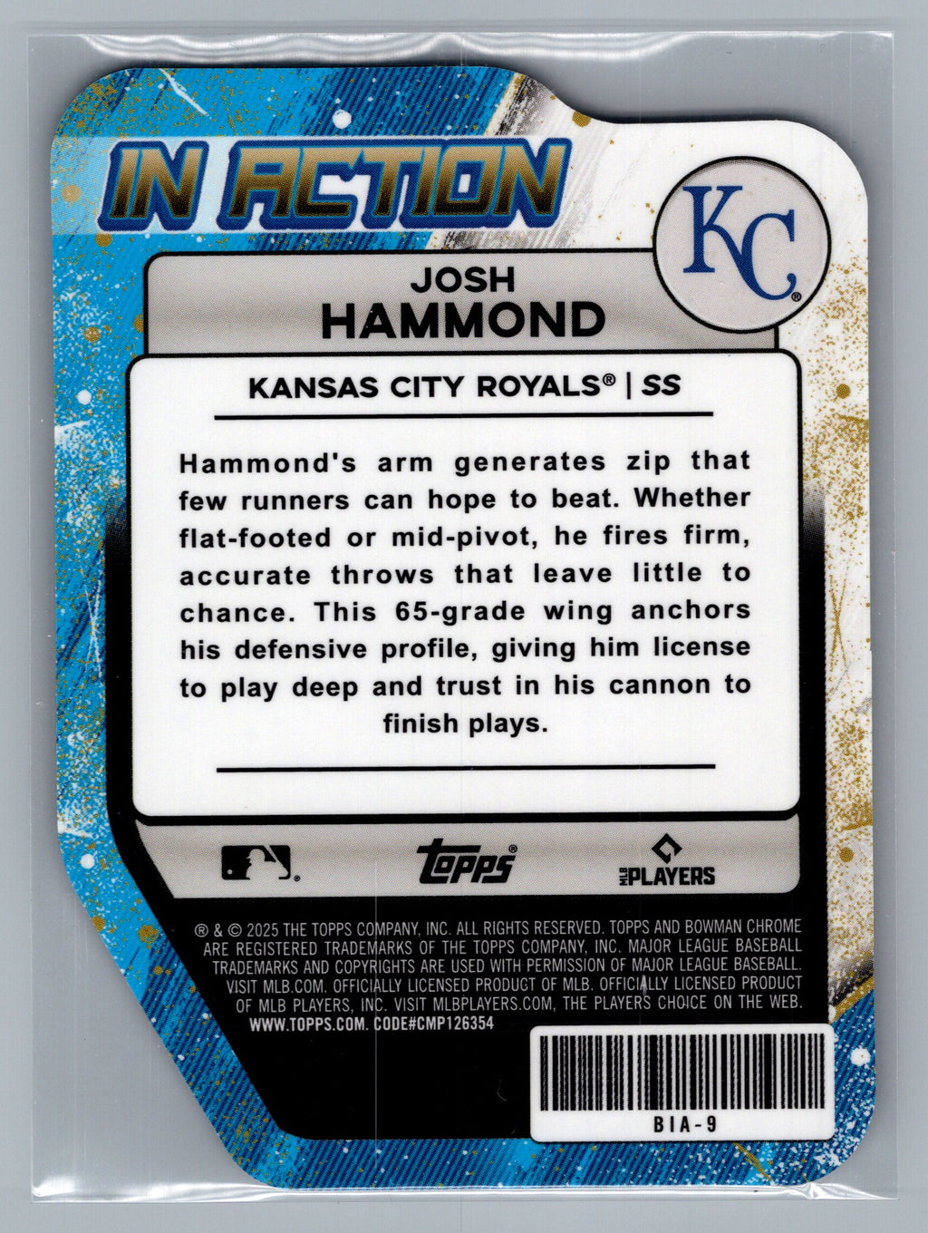 2025 Bowman Draft #BIA-9 Josh Hammond Bowman In Action Mojo Refractor