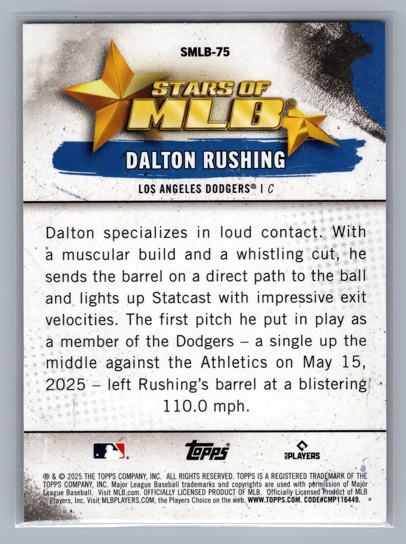 2025 Topps Update #SMLB-75 Dalton Rushing Stars of MLB