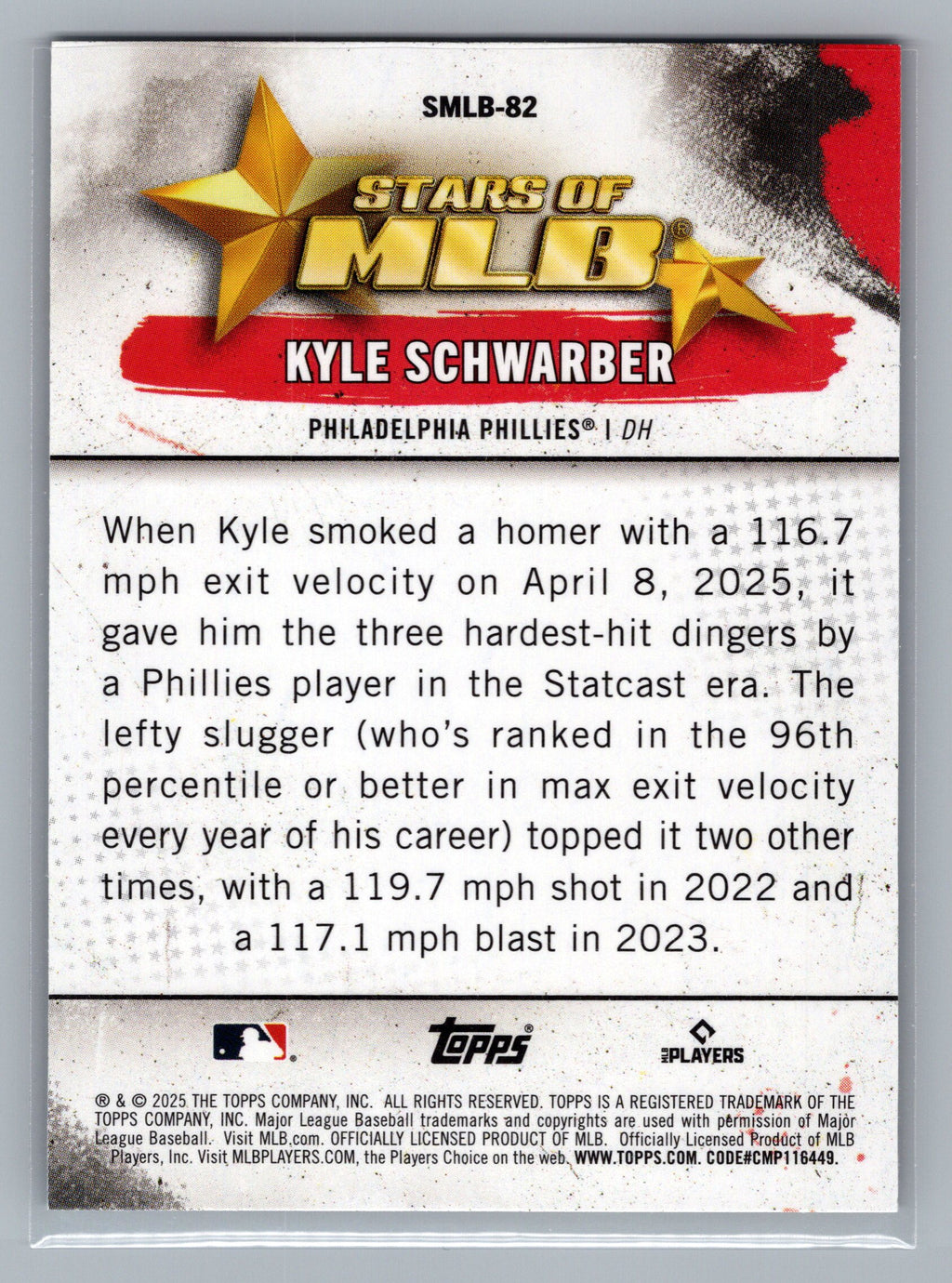 2025 Topps Update #SMLB-82 Kyle Schwarber Stars of MLB
