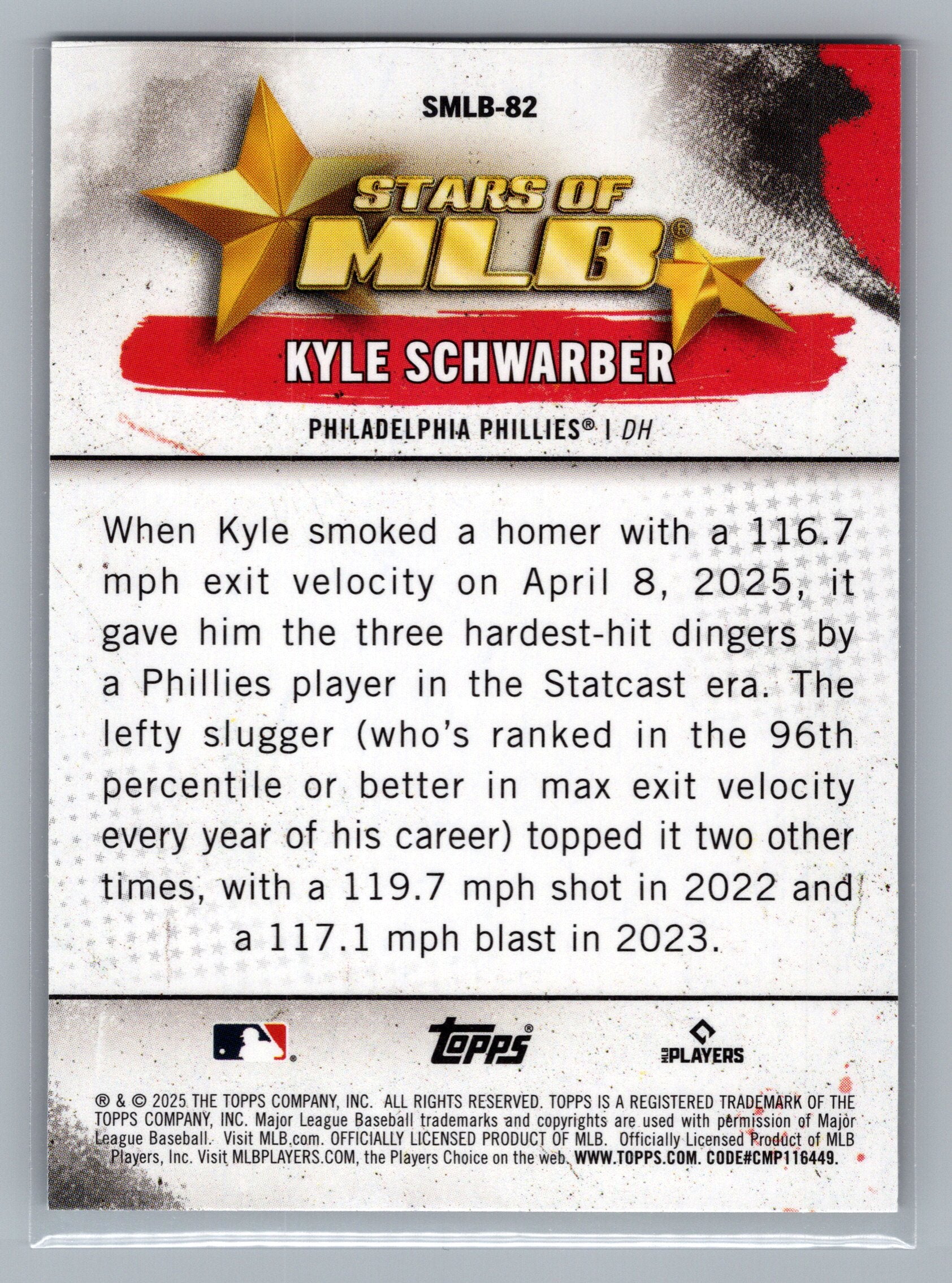 2025 Topps Update #SMLB-82 Kyle Schwarber Stars of MLB