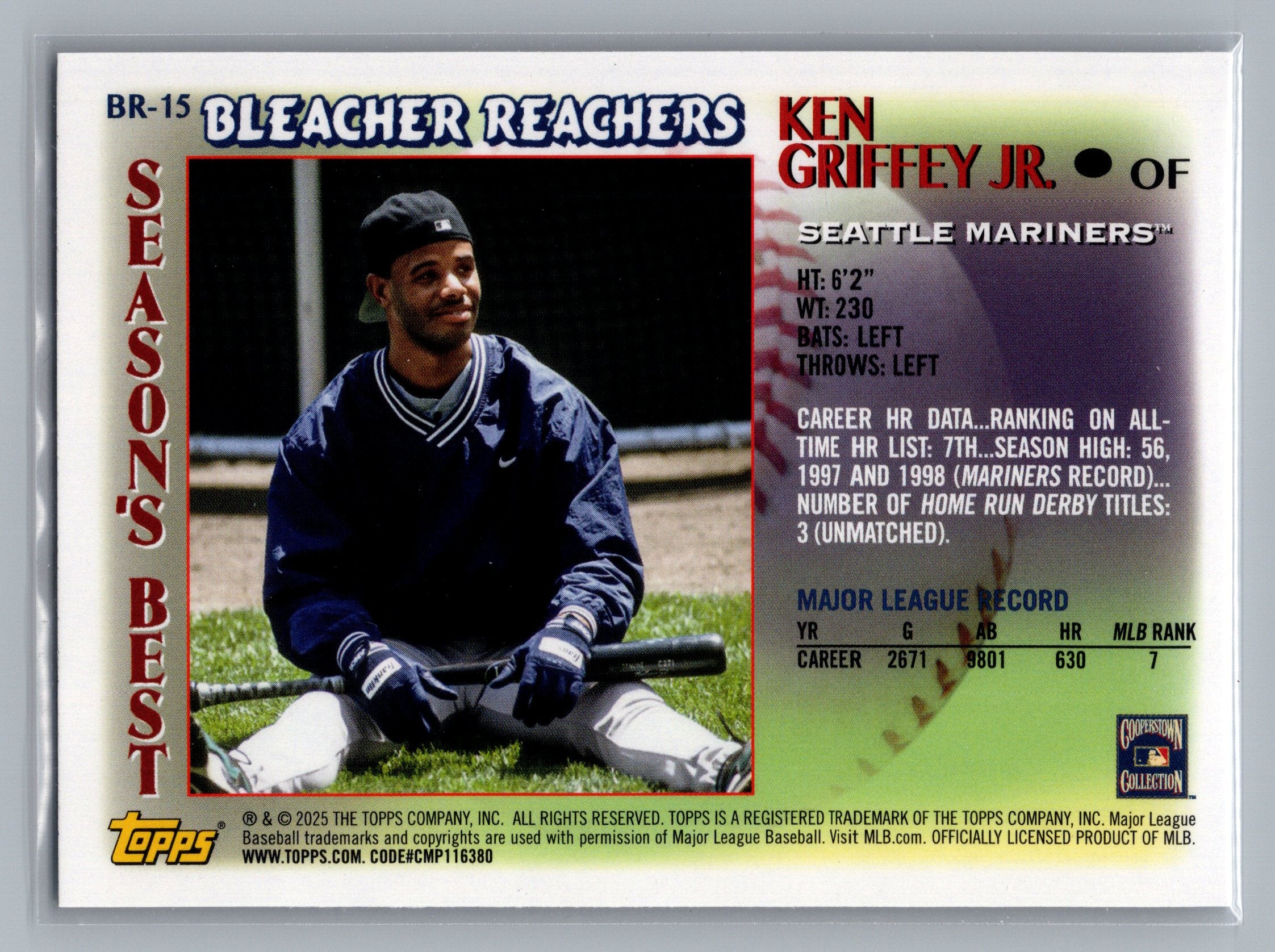 2025 Topps Update #BR-15 Ken Griffey Jr. Bleacher Reachers