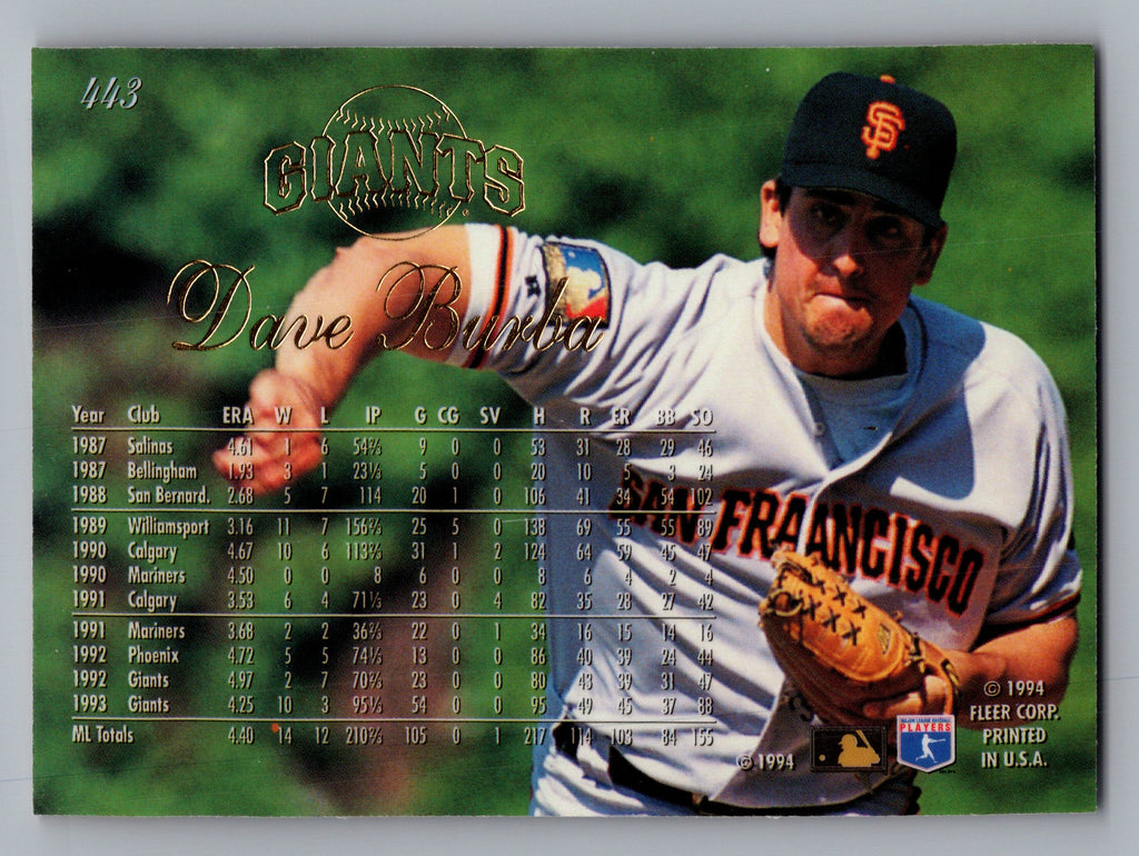 1994 Flair #443 Dave Burba