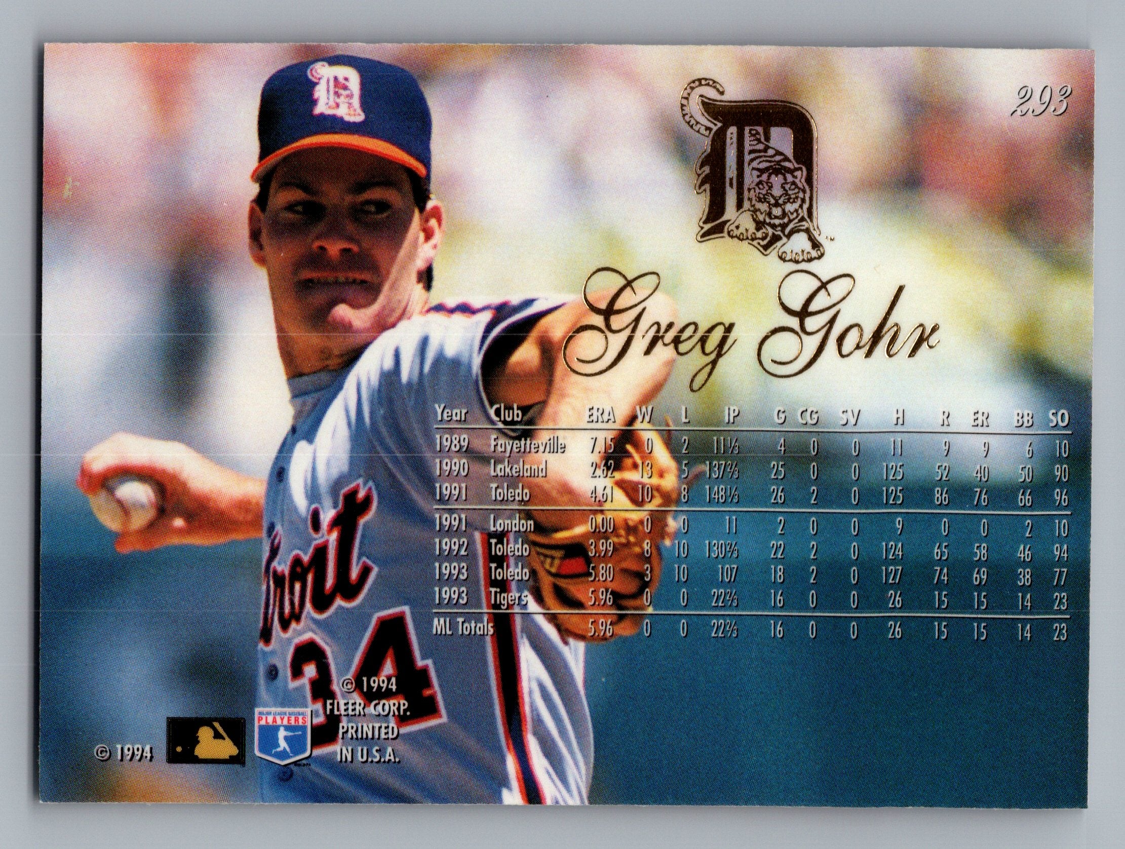 1994 Flair #293 Greg Gohr