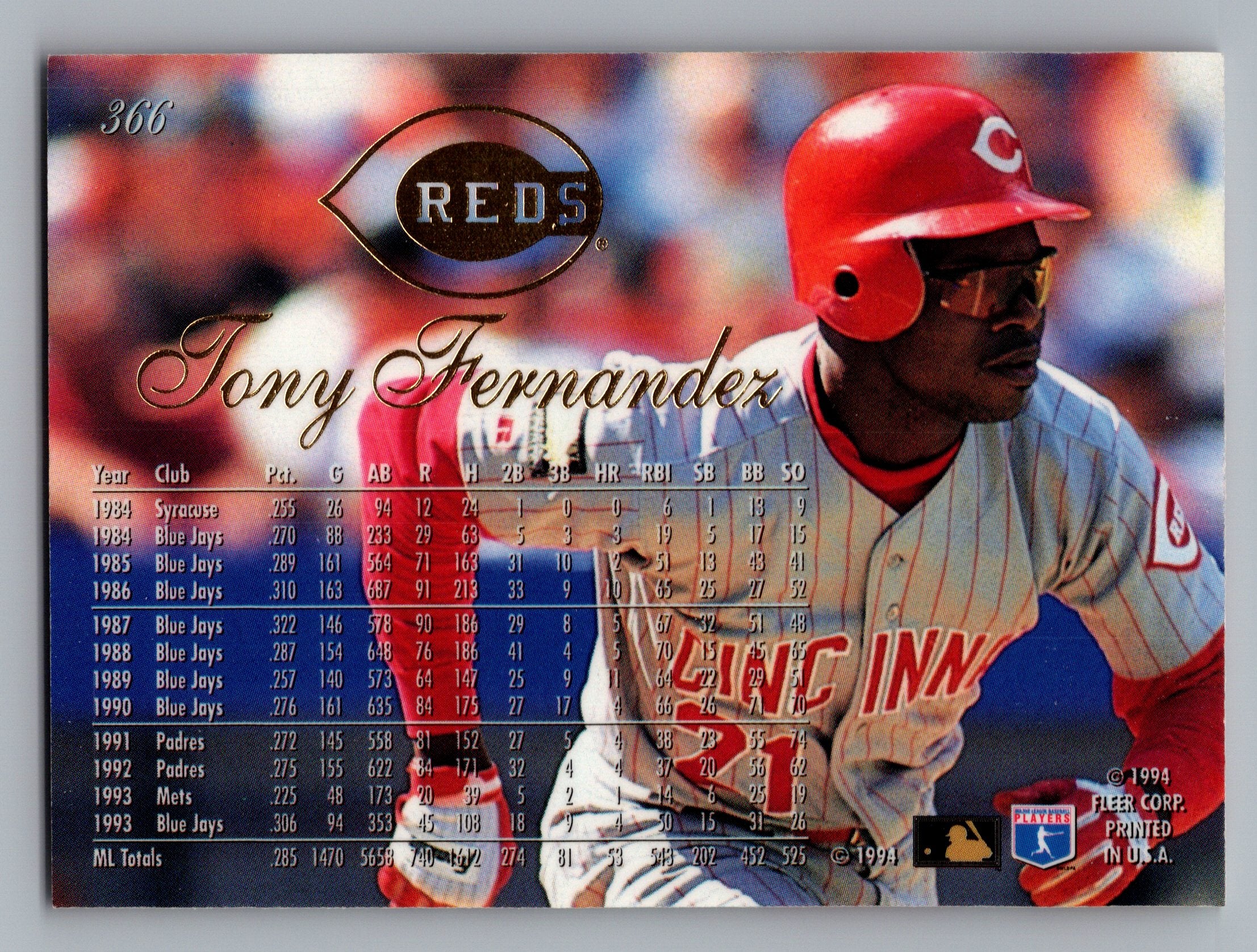 1994 Flair #366 Tony Fernandez