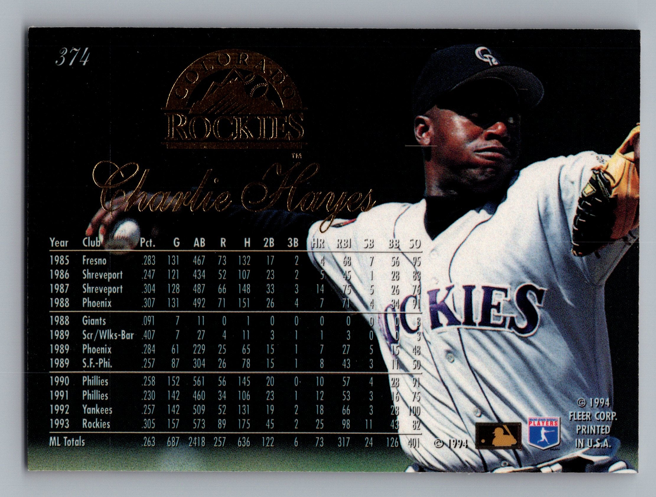 1994 Flair #374 Charlie Hayes