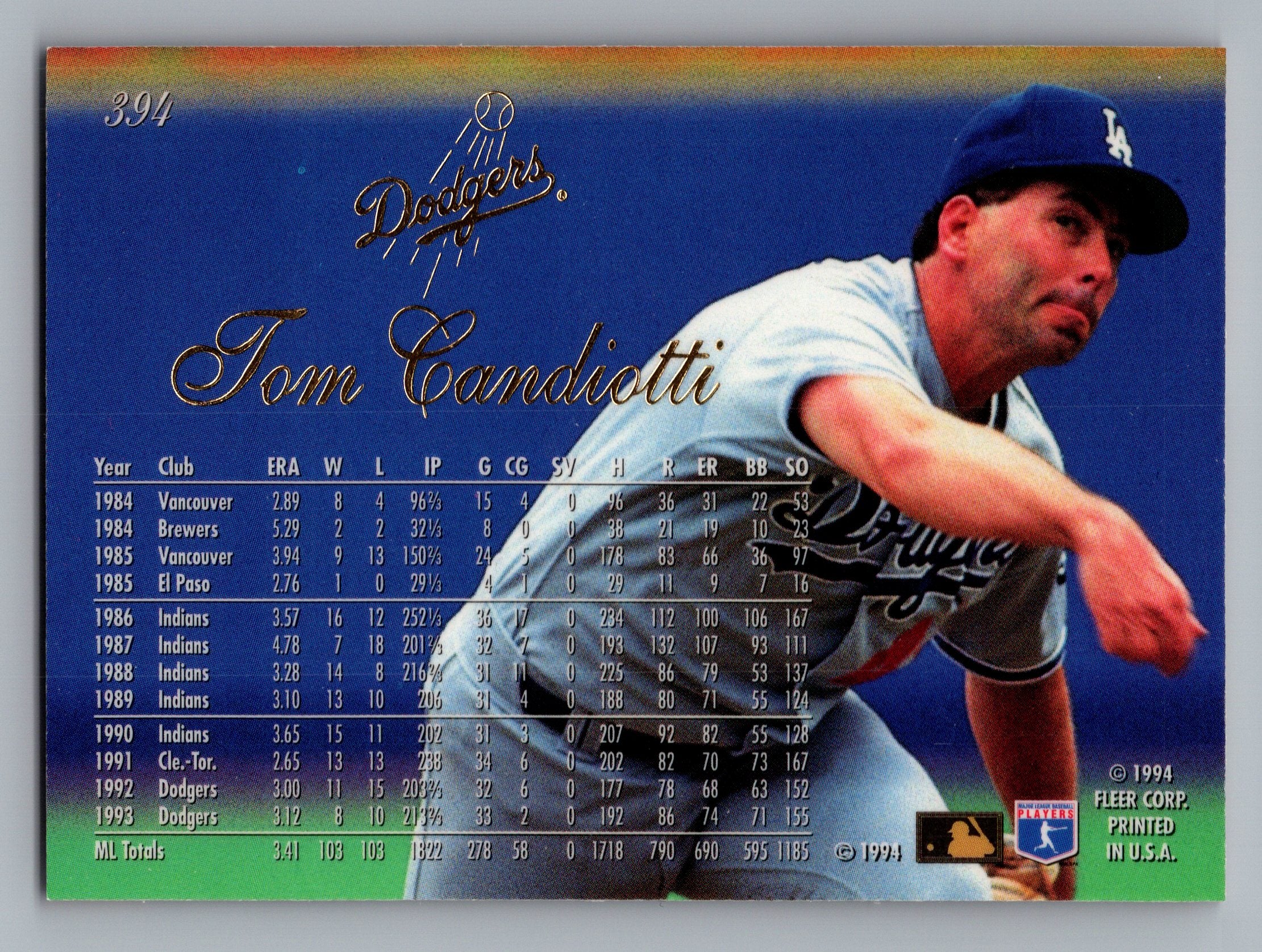1994 Flair #394 Tom Candiotti