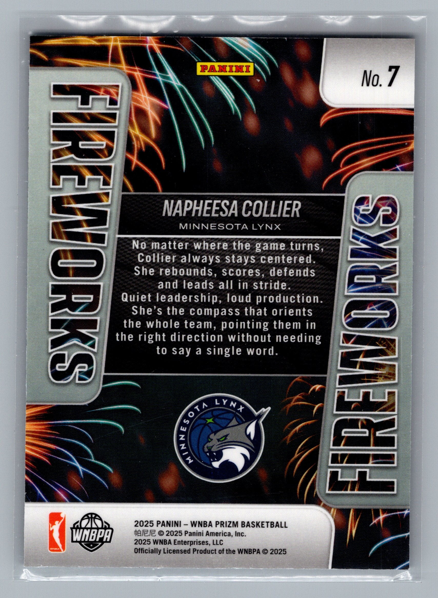 2025 Panini Prizm WNBA #7 Napheesa Collier Fireworks