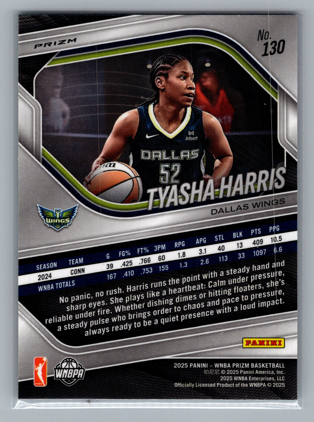 2025 Panini Prizm WNBA #130 Tyasha Harris Green Prizms