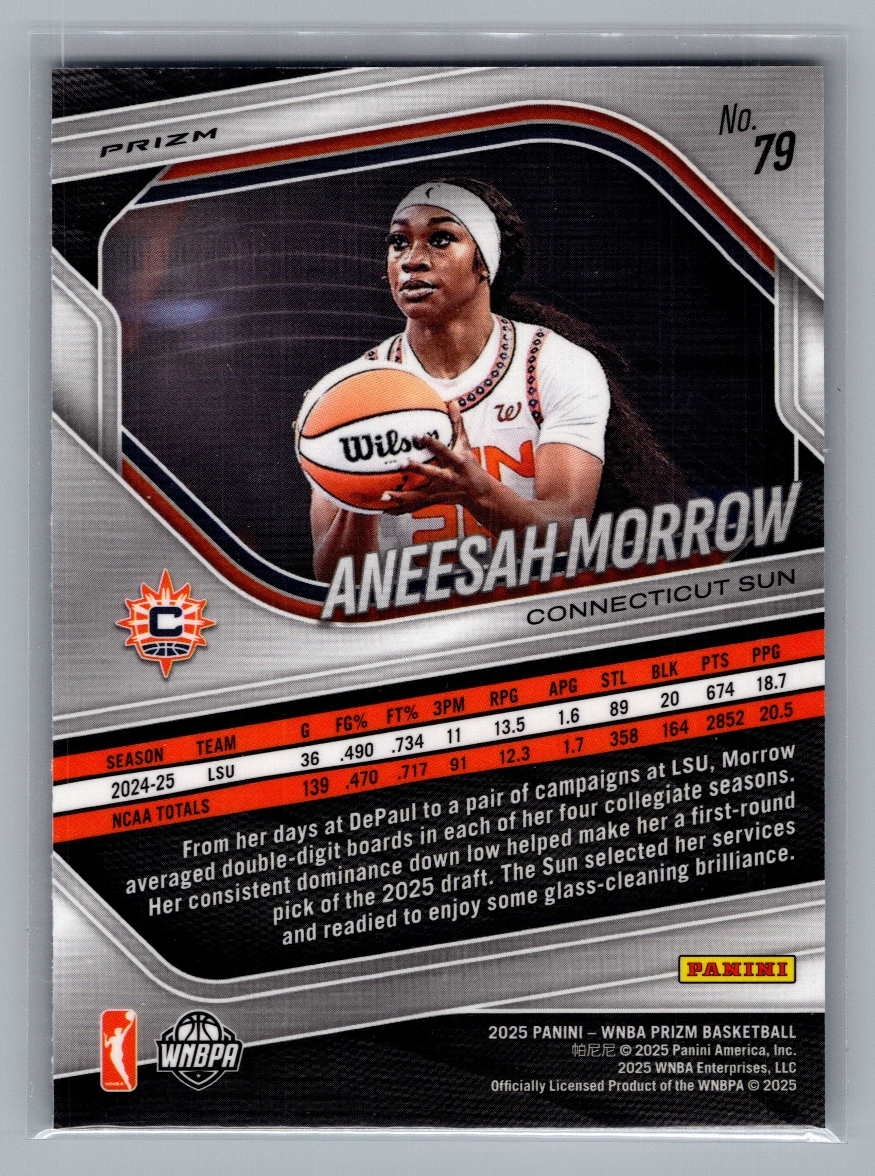2025 Panini Prizm WNBA #79 Aneesah Morrow White Seismic Prizms