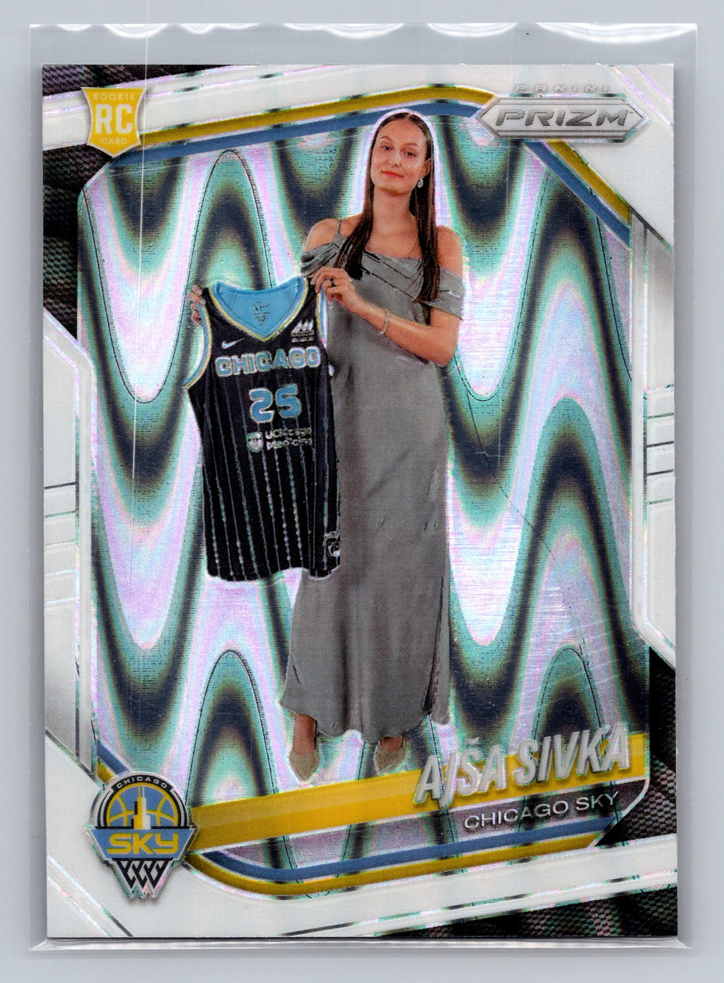 2025 Panini Prizm WNBA #85 Ajsa Sivka White Seismic Prizms