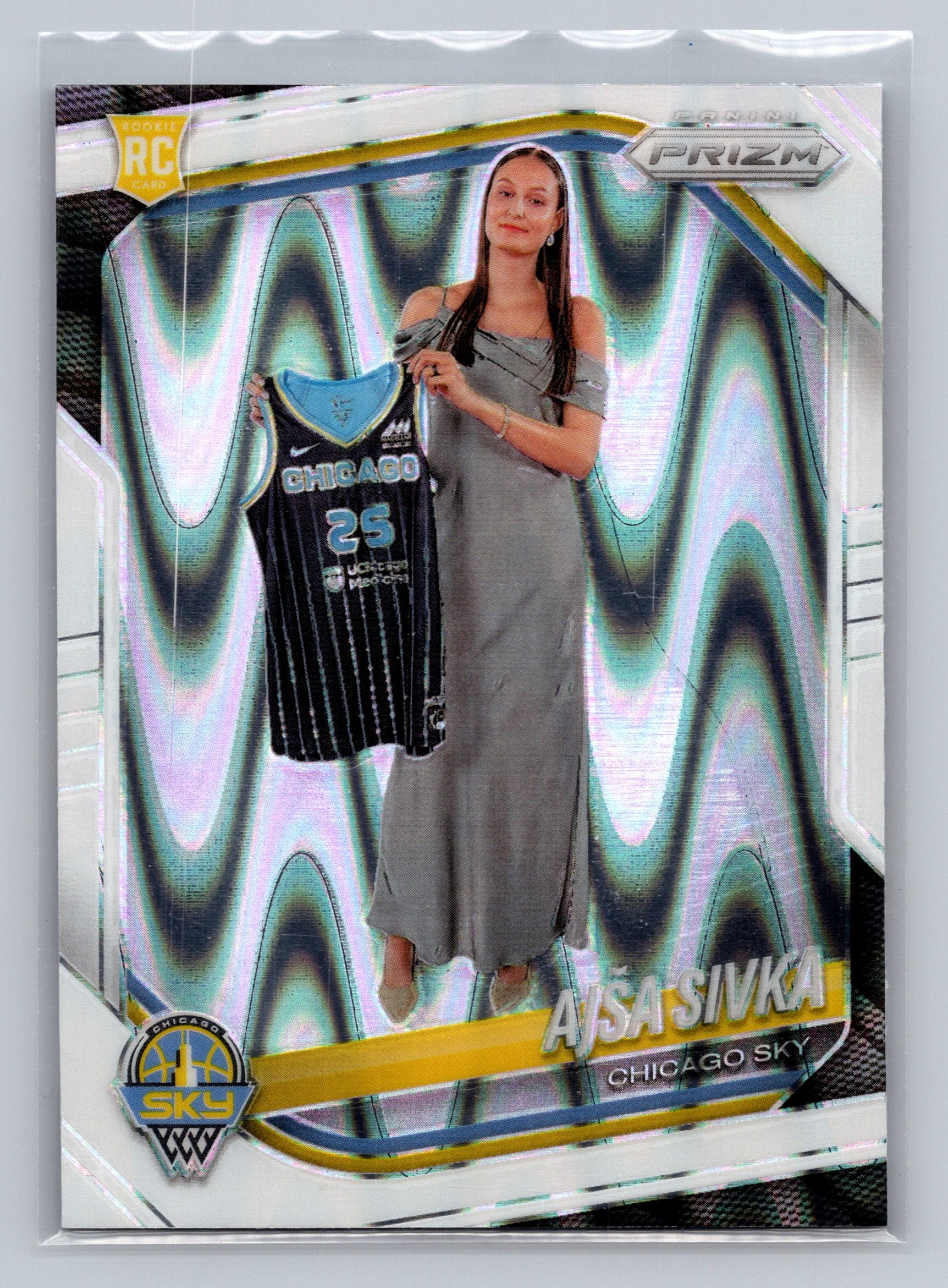 2025 Panini Prizm WNBA #85 Ajsa Sivka White Seismic Prizms