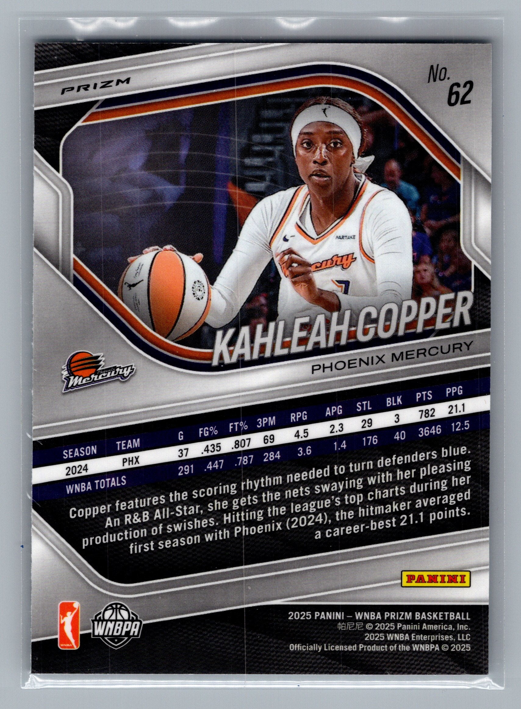2025 Panini Prizm WNBA #62 Kahleah Copper White Seismic Prizms