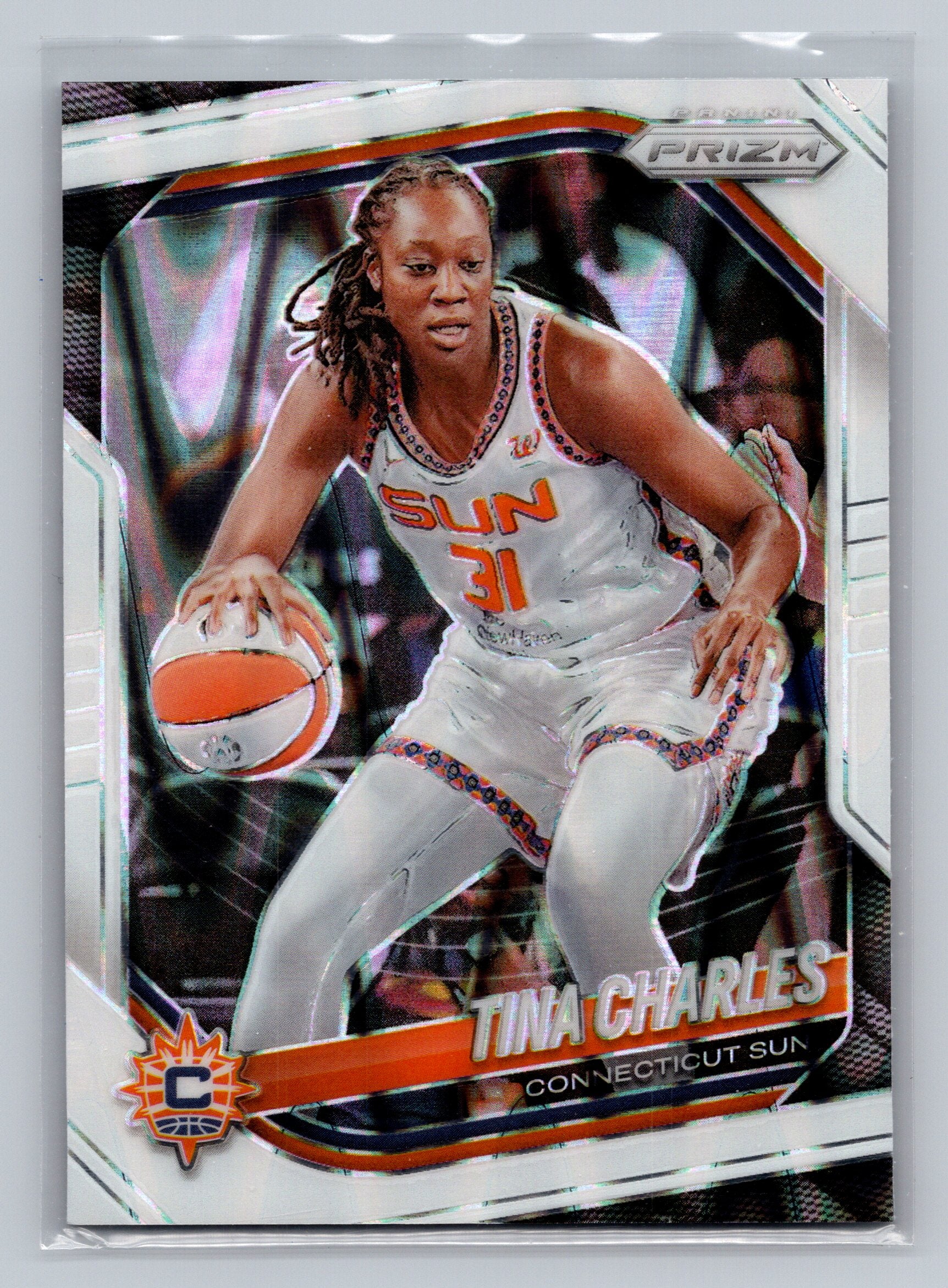 2025 Panini Prizm WNBA #3 Tina Charles White Seismic Prizms