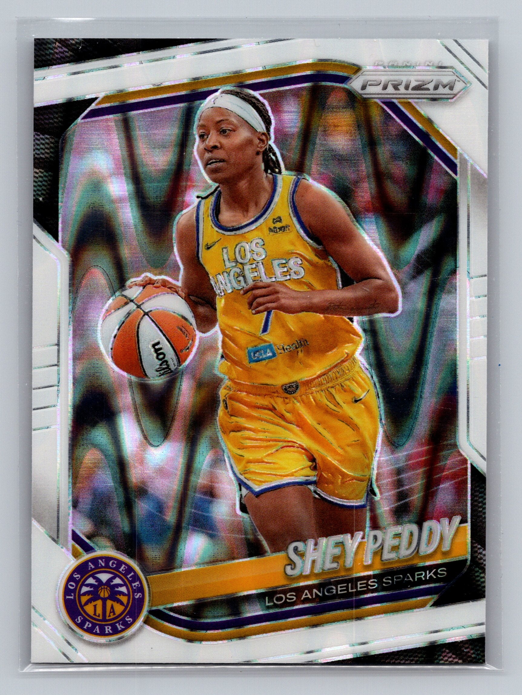 2025 Panini Prizm WNBA #136 Shey Peddy White Seismic Prizms