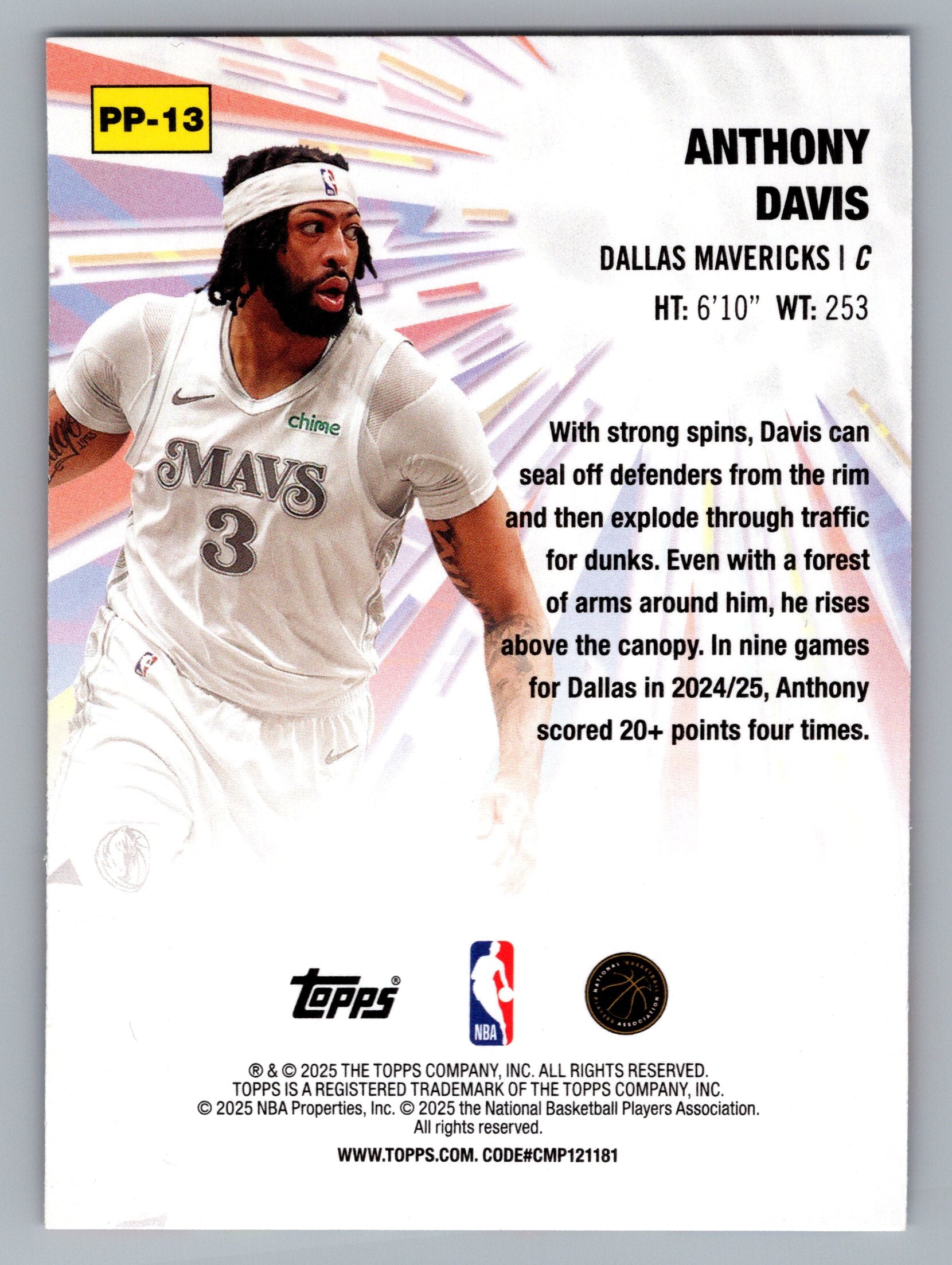 2025-26 Topps #PP-13 Anthony Davis Power Players