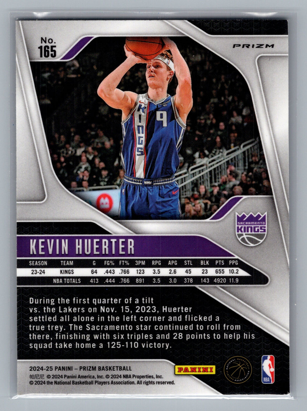2024-25 Panini Prizm #165 Kevin Huerter
