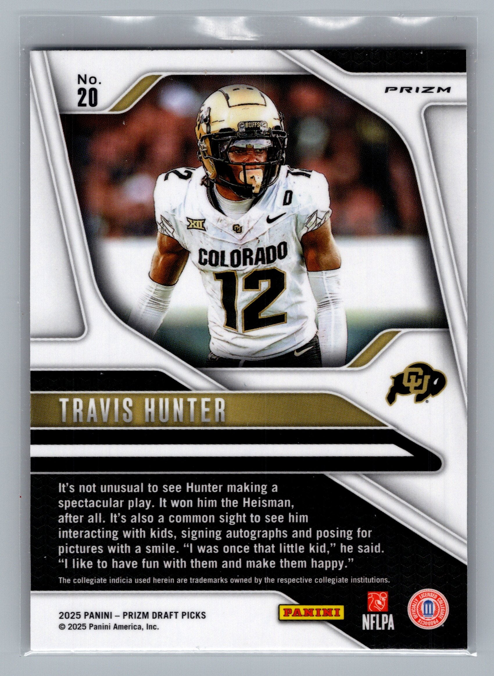 2025 Panini Prizm Draft Picks #20 Travis Hunter Prizms Gold Ice
