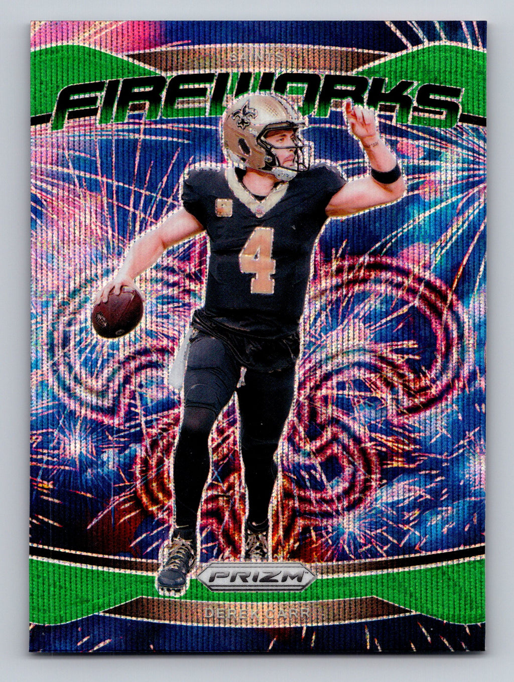 2024 Panini Prizm #11 Derek Carr Fireworks Green Wave Prizm