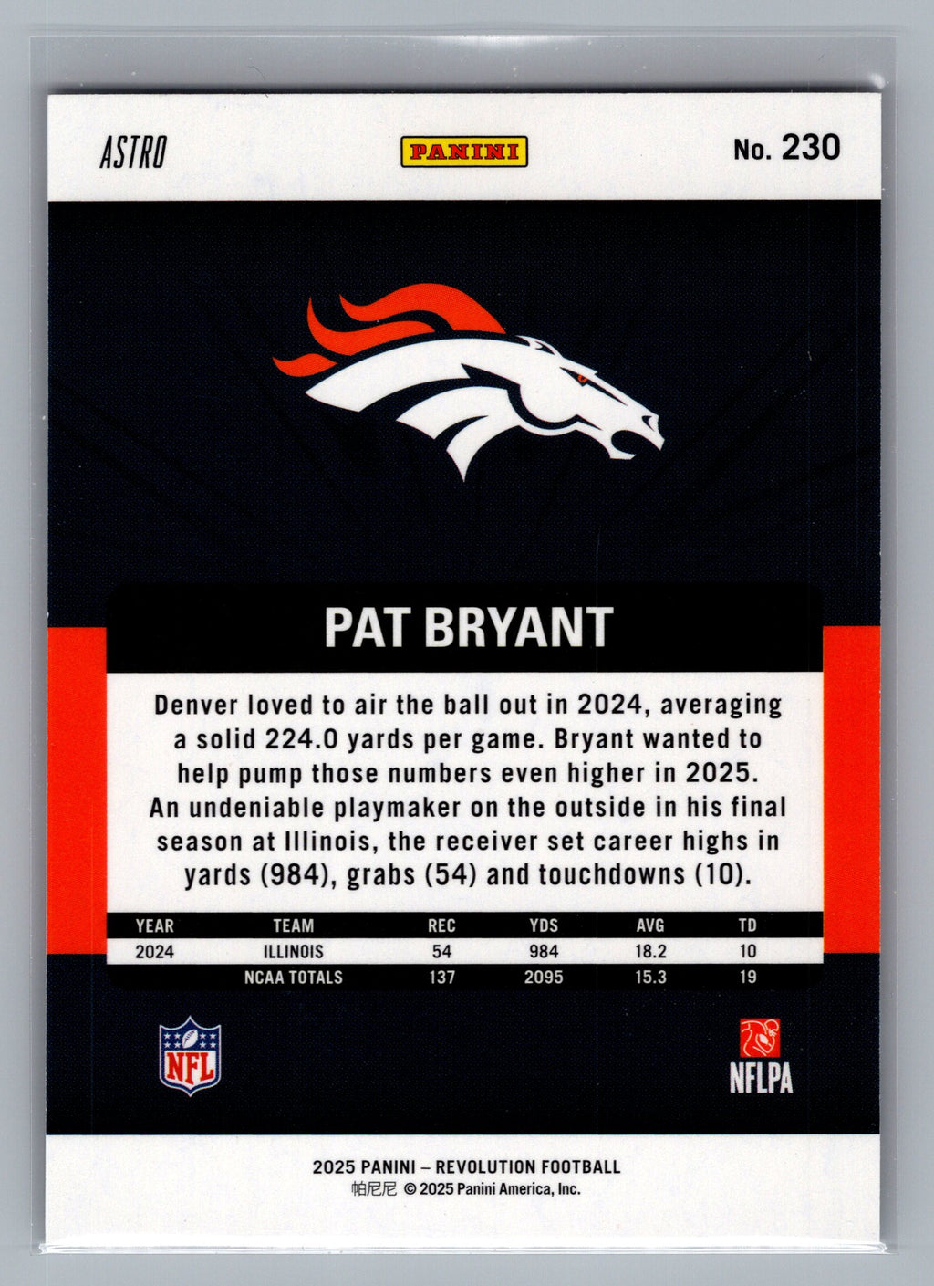 2025 Panini Revolution #230 Pat Bryant Red Storm