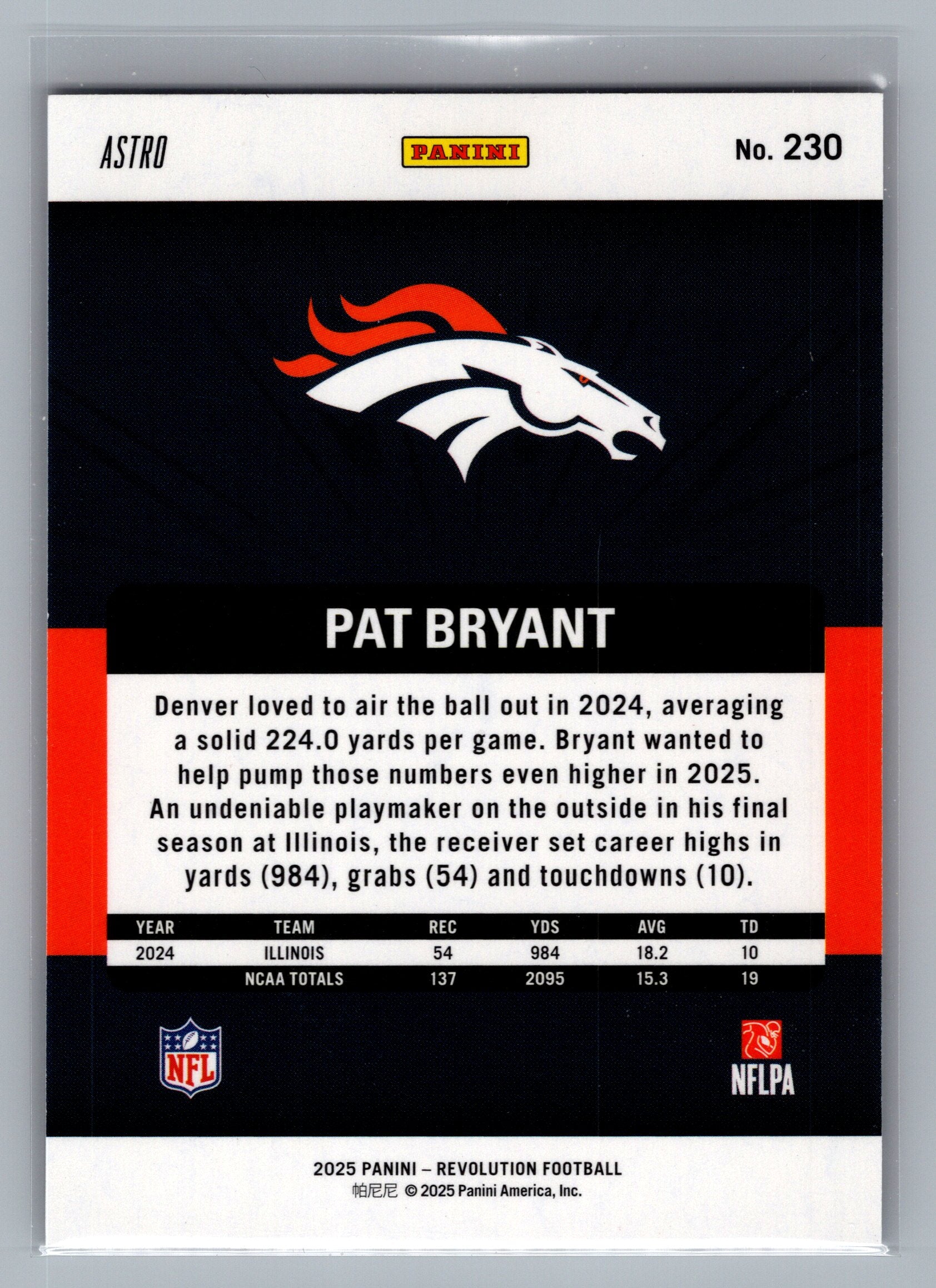 2025 Panini Revolution #230 Pat Bryant Red Storm