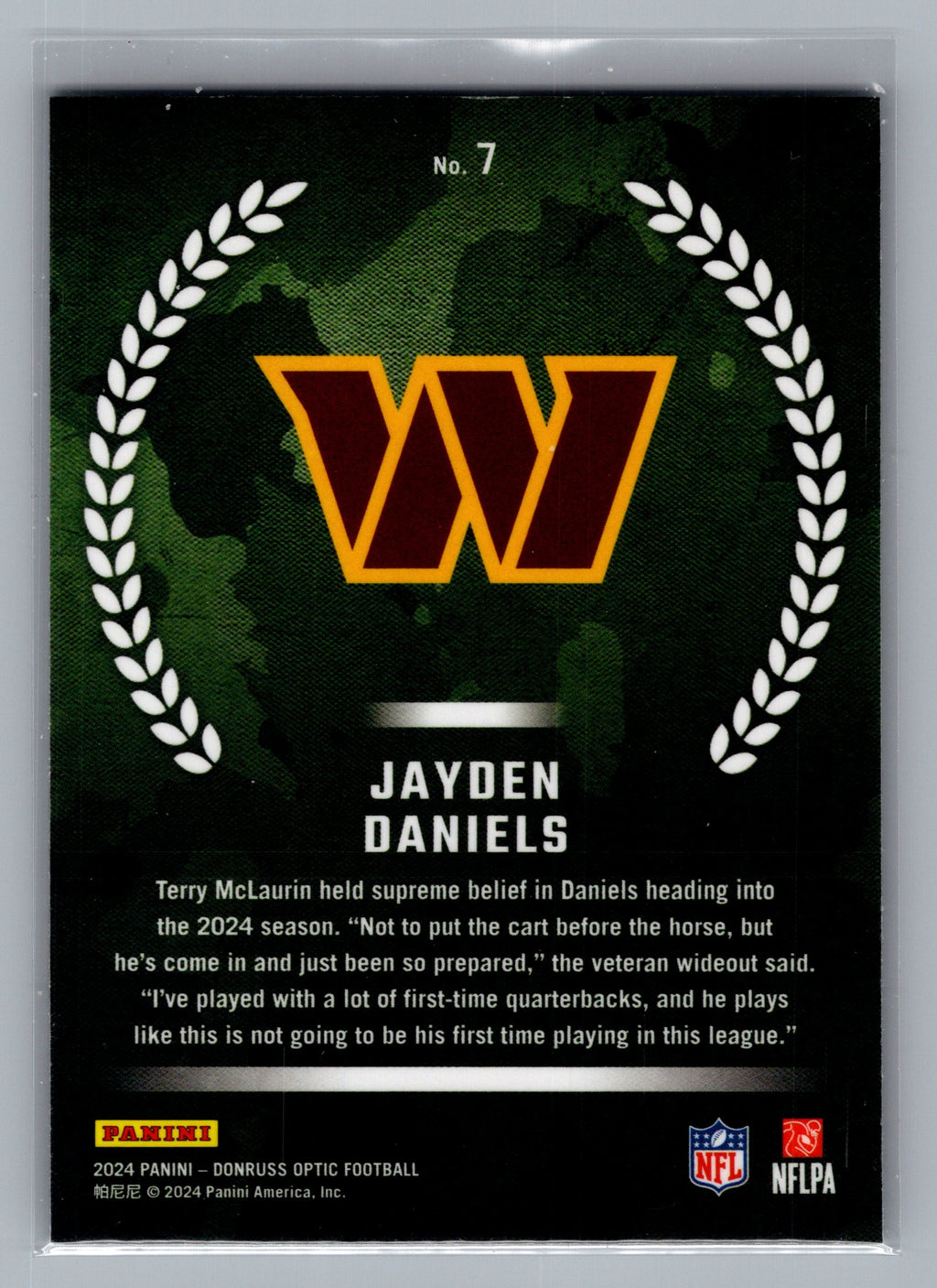 2024 Donruss Optic #7 Jayden Daniels Rookie Recruits