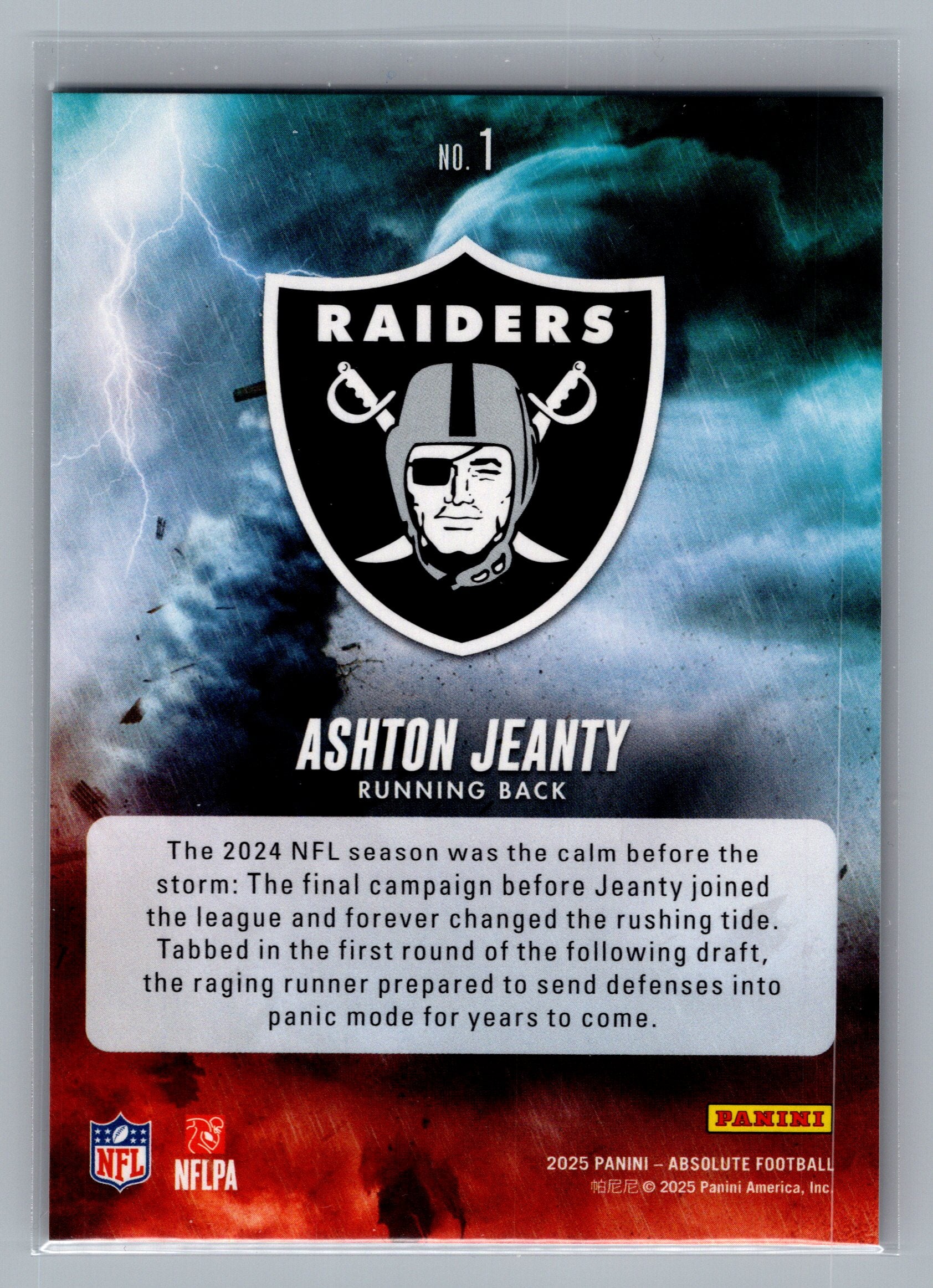 2025 Panini Absolute #1 Ashton Jeanty By Storm