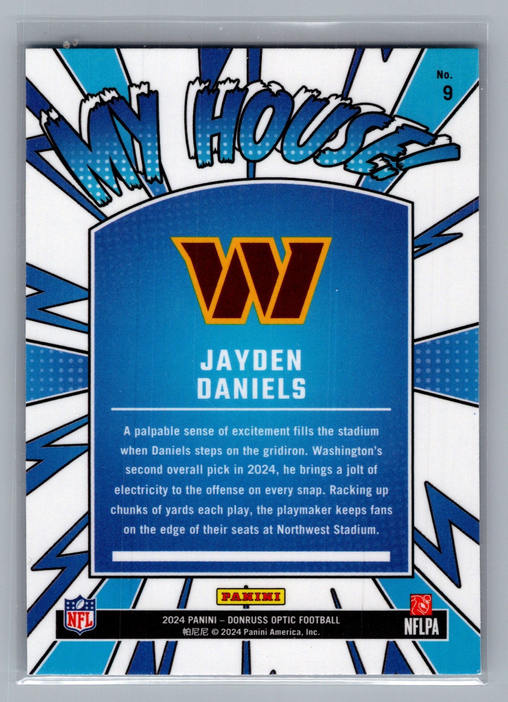 2024 Donruss Optic #9 Jayden Daniels My House!