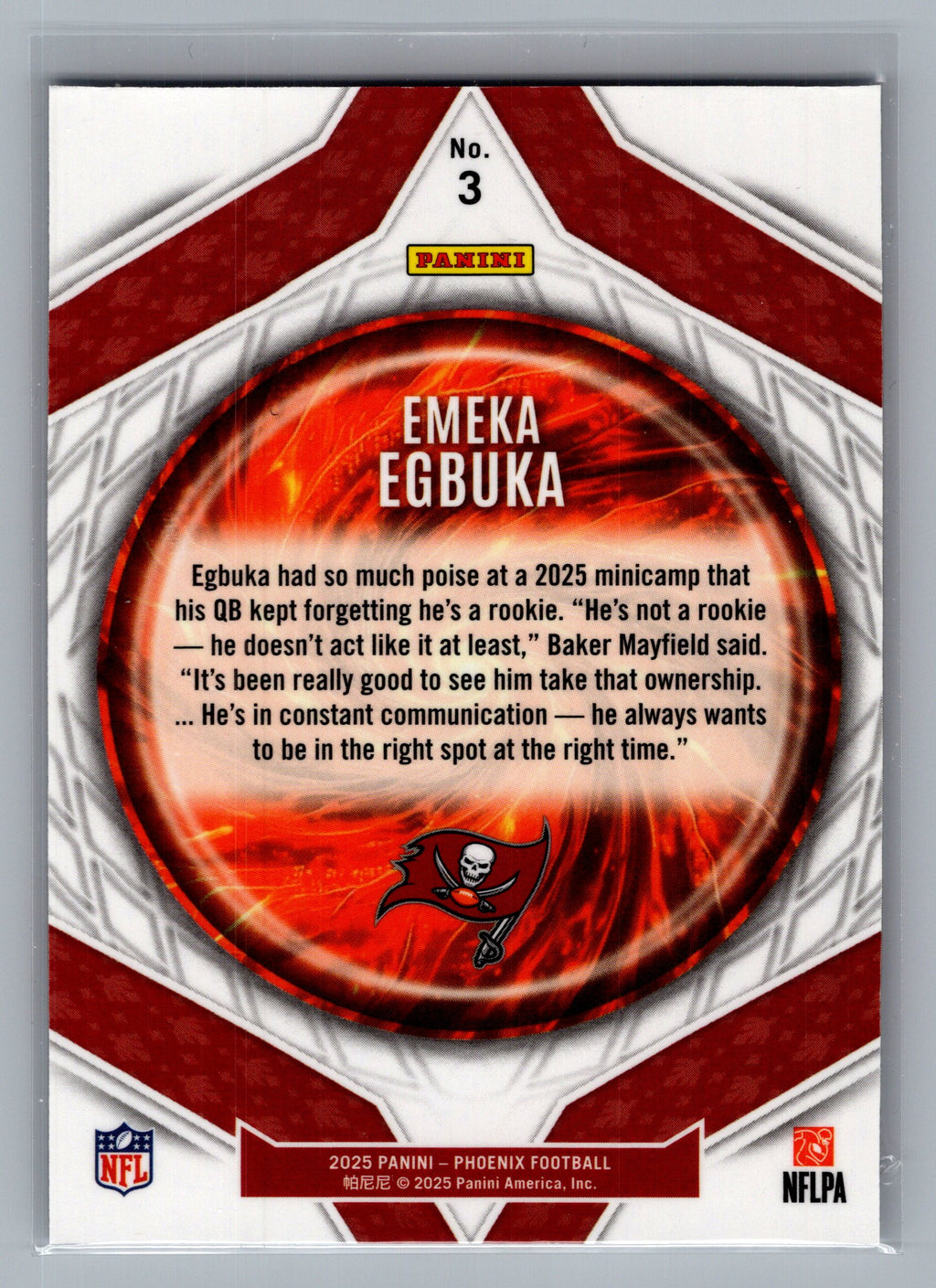 2025 Panini Phoenix #3 Emeka Egbuka Paragon