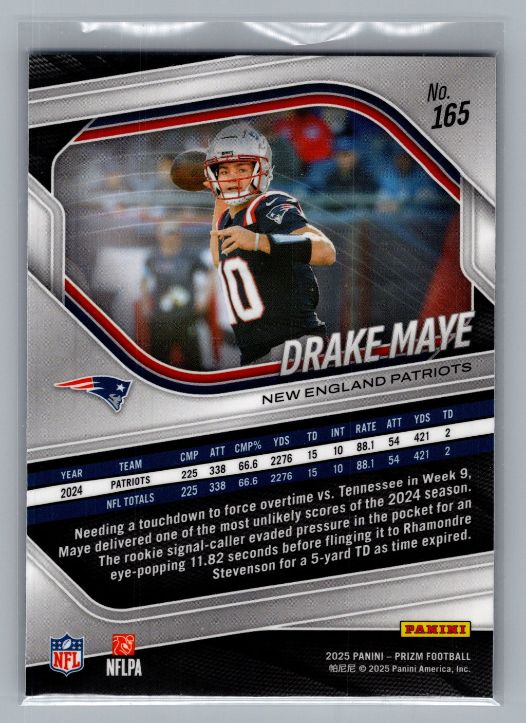 2025 Panini Prizm #165 Drake Maye