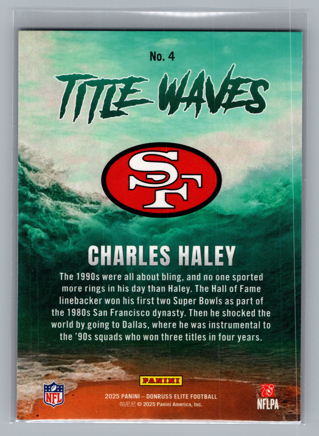 2025 Donruss Elite #4 Charles Haley Title Waves Green