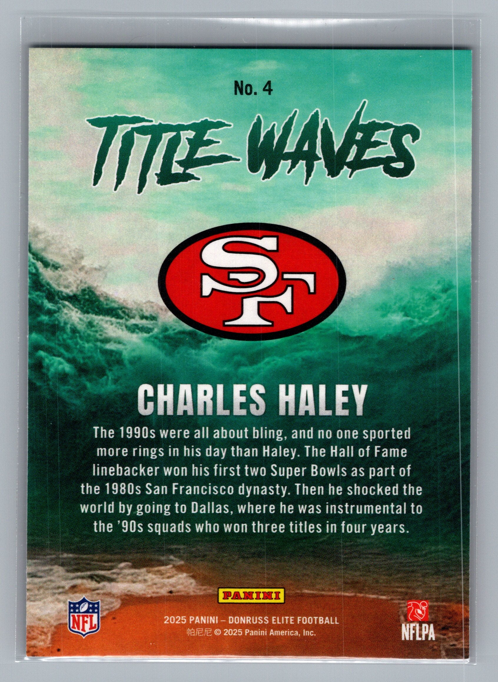 2025 Donruss Elite #4 Charles Haley Title Waves Green