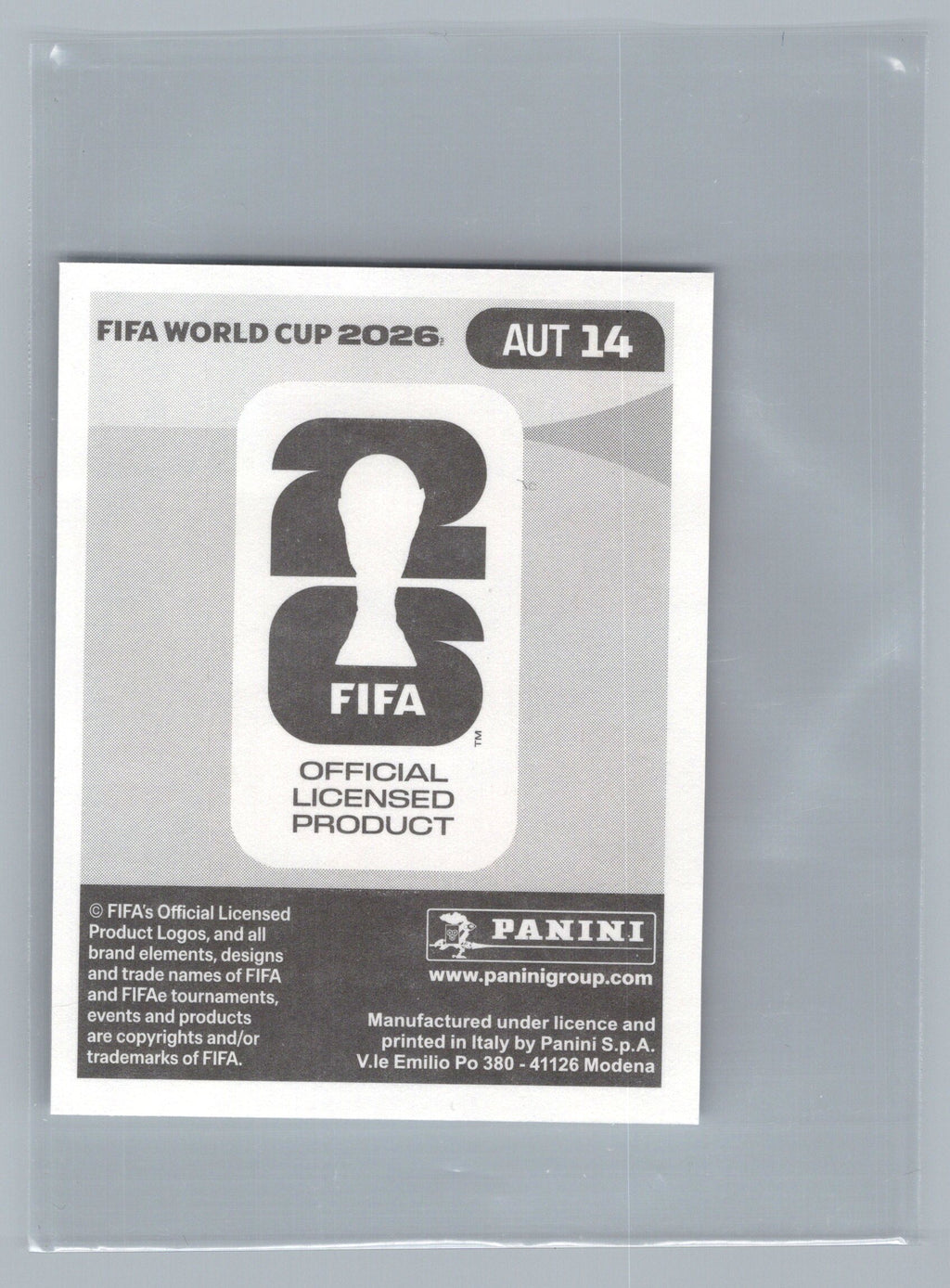 2026 Panini FIFA World Cup Stickers #AUT14 Florian Grillitsch